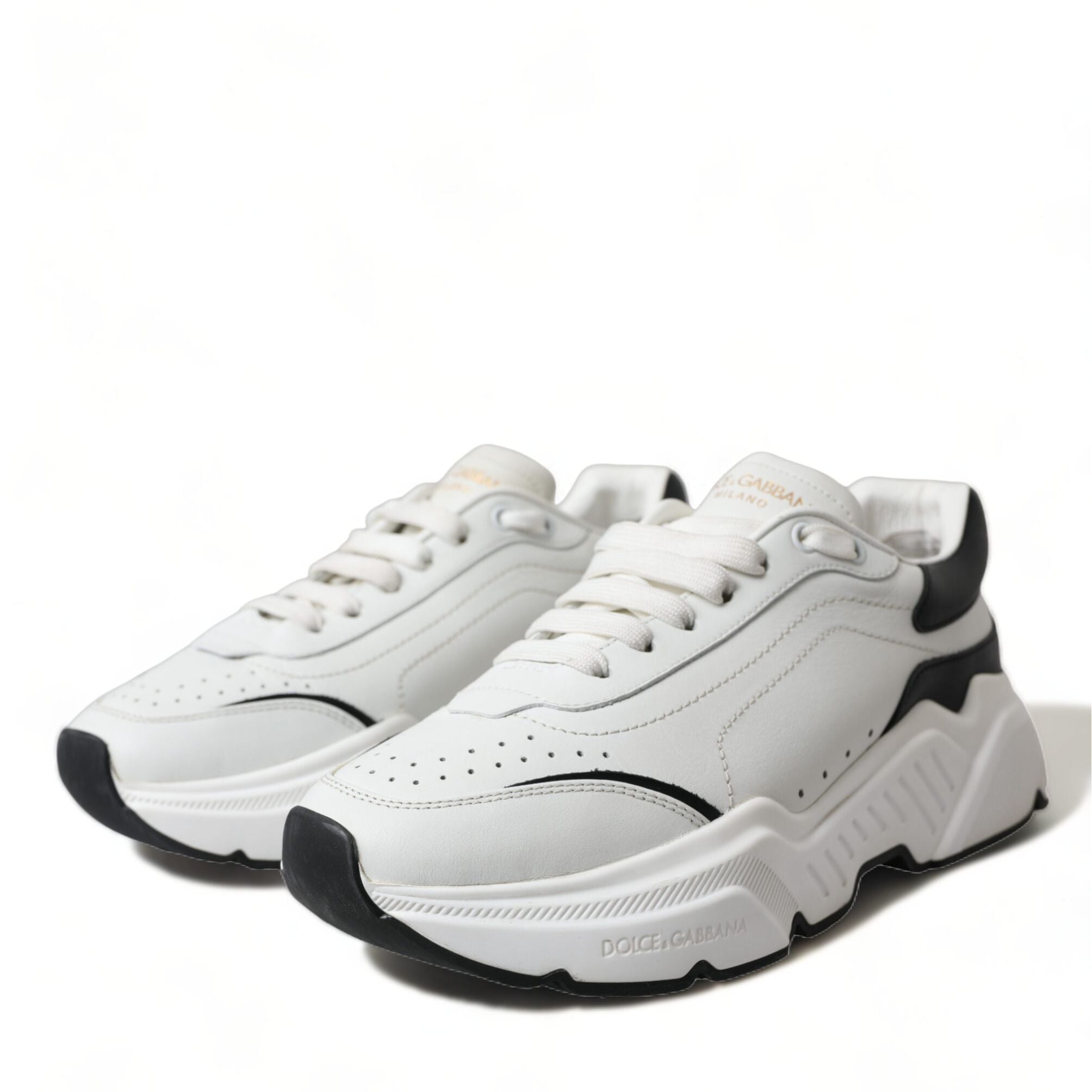 Dolce & Gabbana White Black Low Top Daymaster Sneakers Shoes