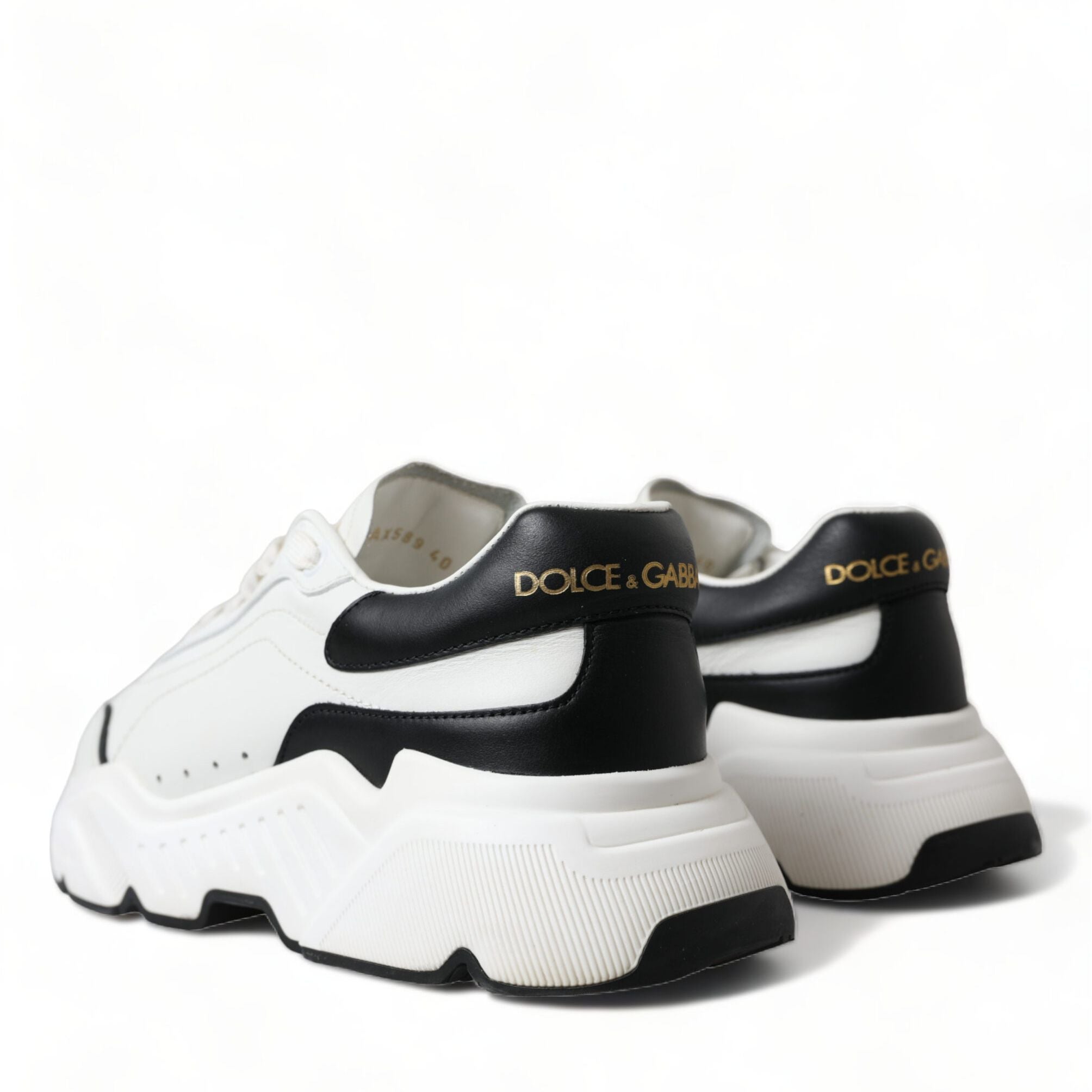 Dolce & Gabbana White Black Low Top Daymaster Sneakers Shoes