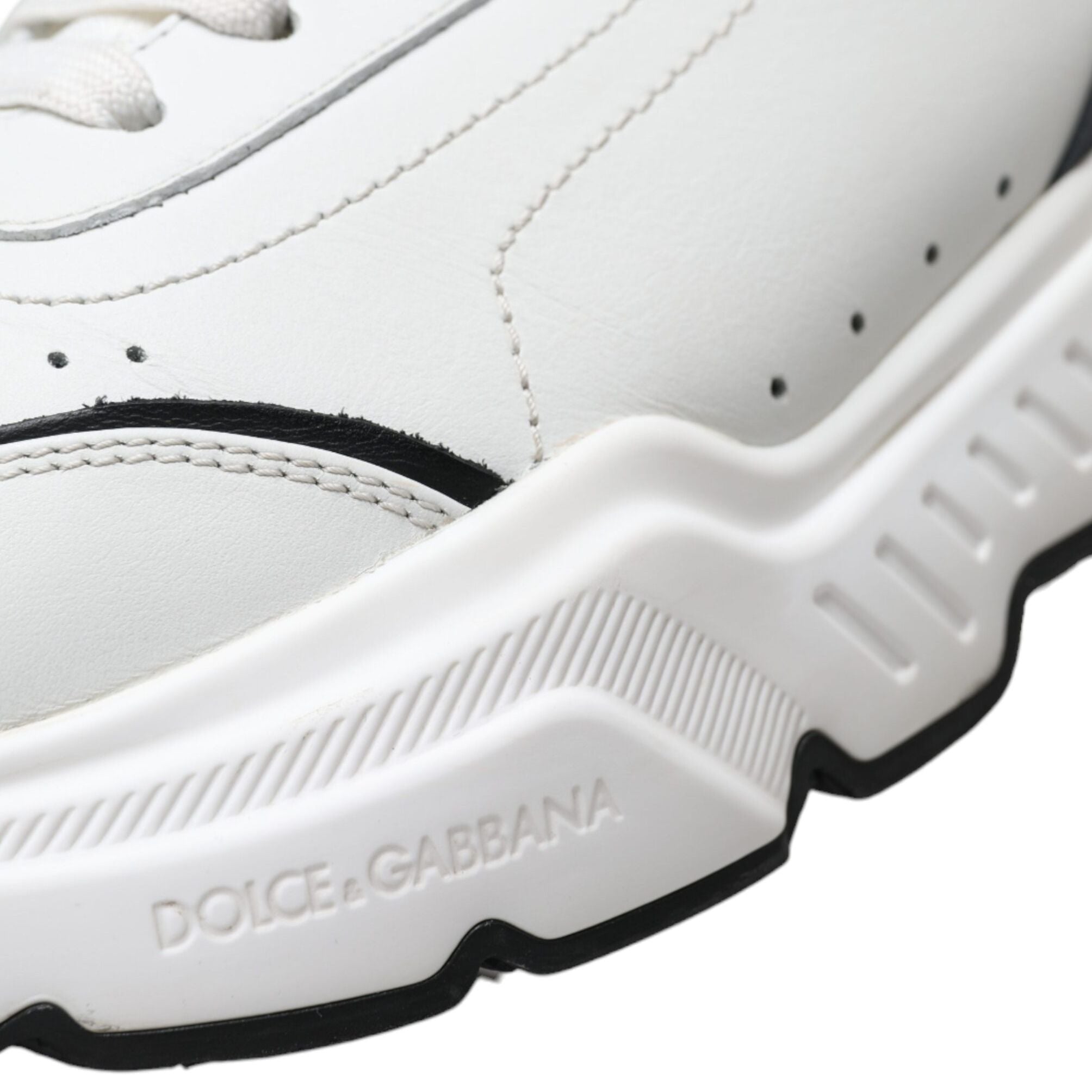 Dolce & Gabbana White Black Low Top Daymaster Sneakers Shoes