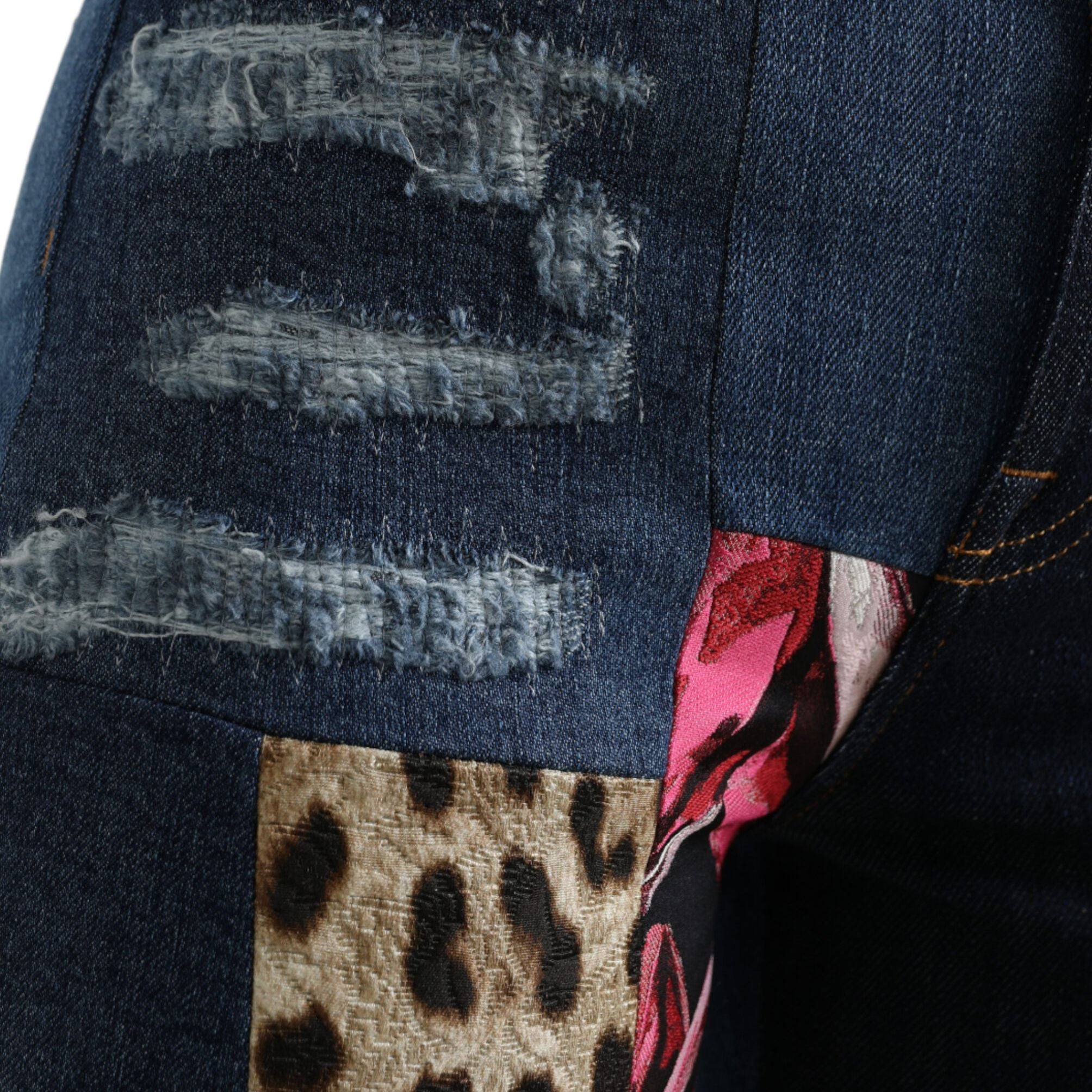 Dolce & Gabbana Multicolor Patchwork GRACE Skinny Denim Jeans