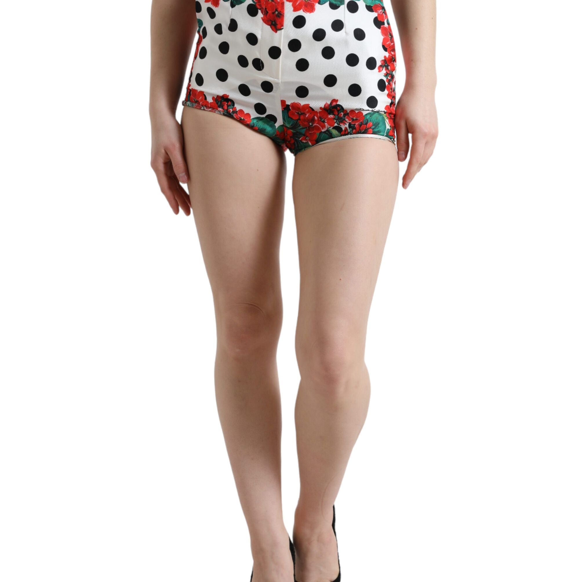 Dolce & Gabbana Multicolor Floral Polka Dot Hot Pants Shorts