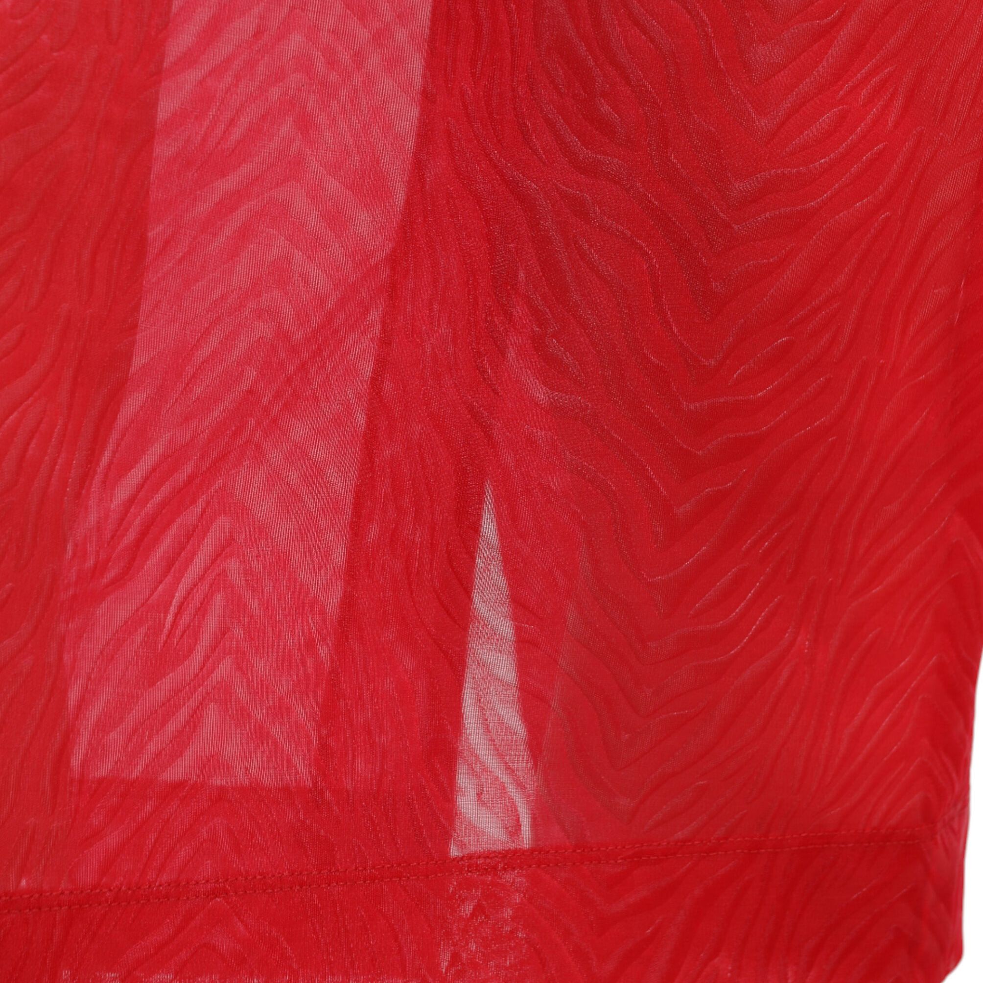Dolce & Gabbana Red Sheer High Waist Pencil Cut Midi Skirt