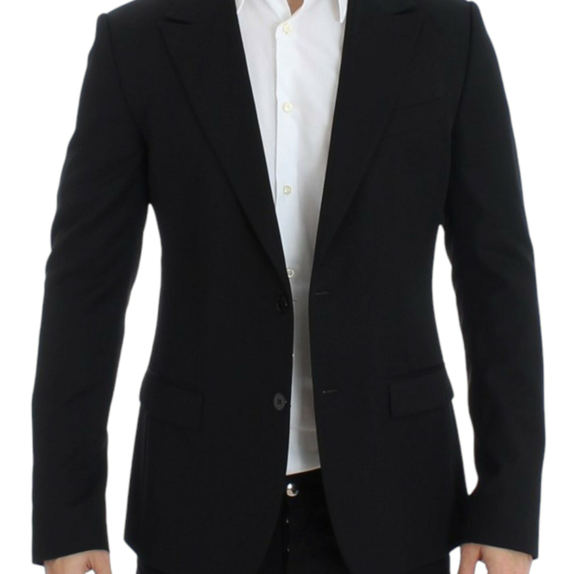 Dolce & Gabbana Black wool slim fit blazer