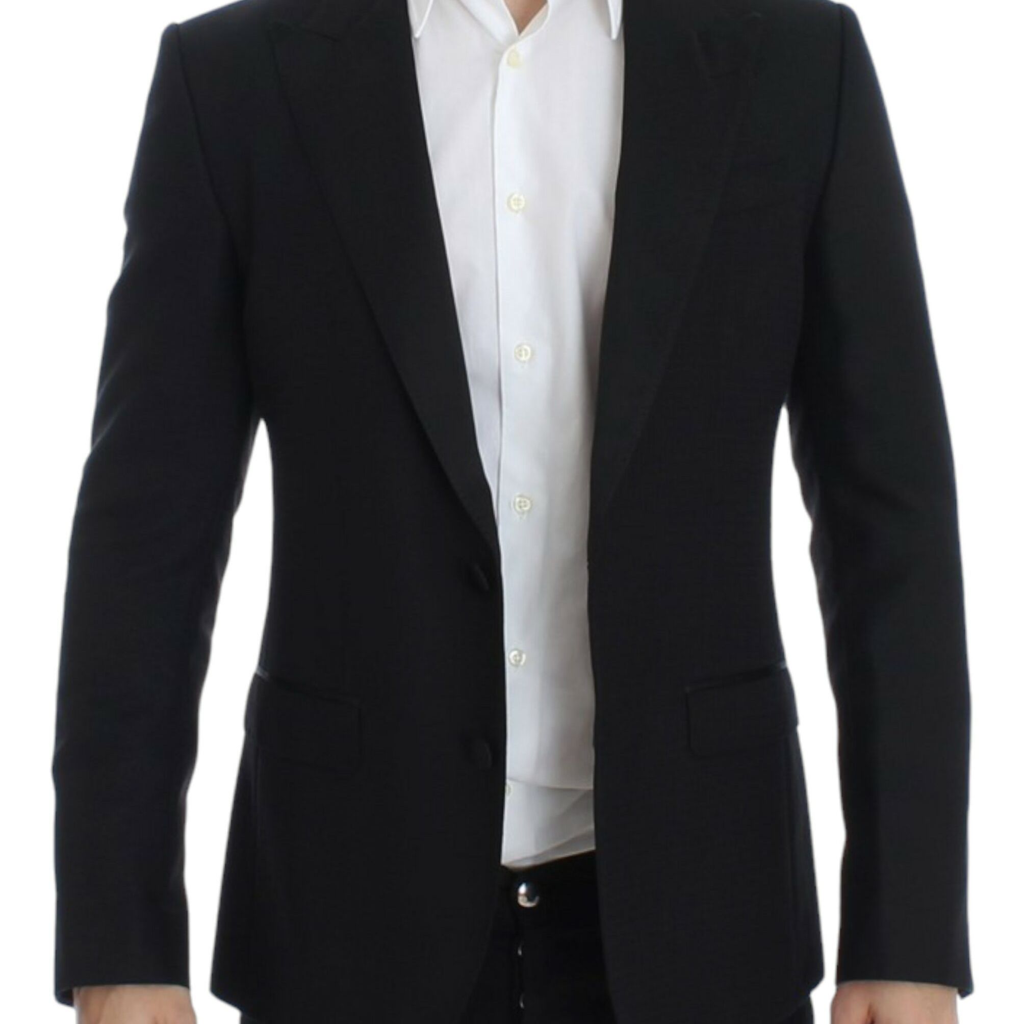 Dolce & Gabbana Black wool silk SICILIA blazer