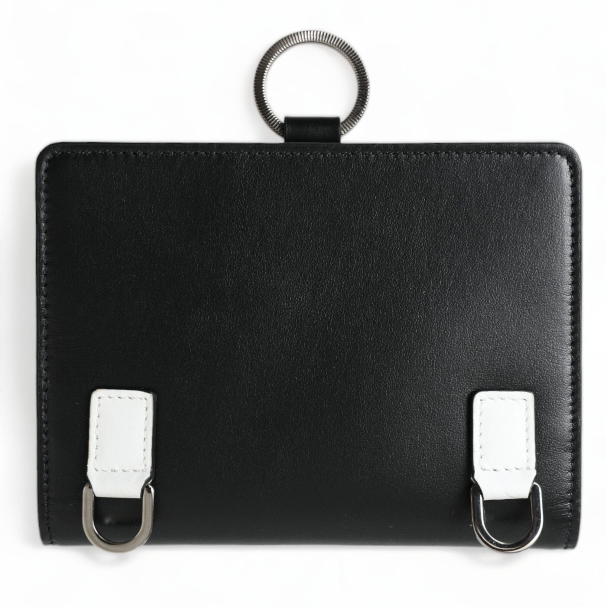 Dolce & Gabbana Black Leather Crystal Embellished Card Holder Wallet