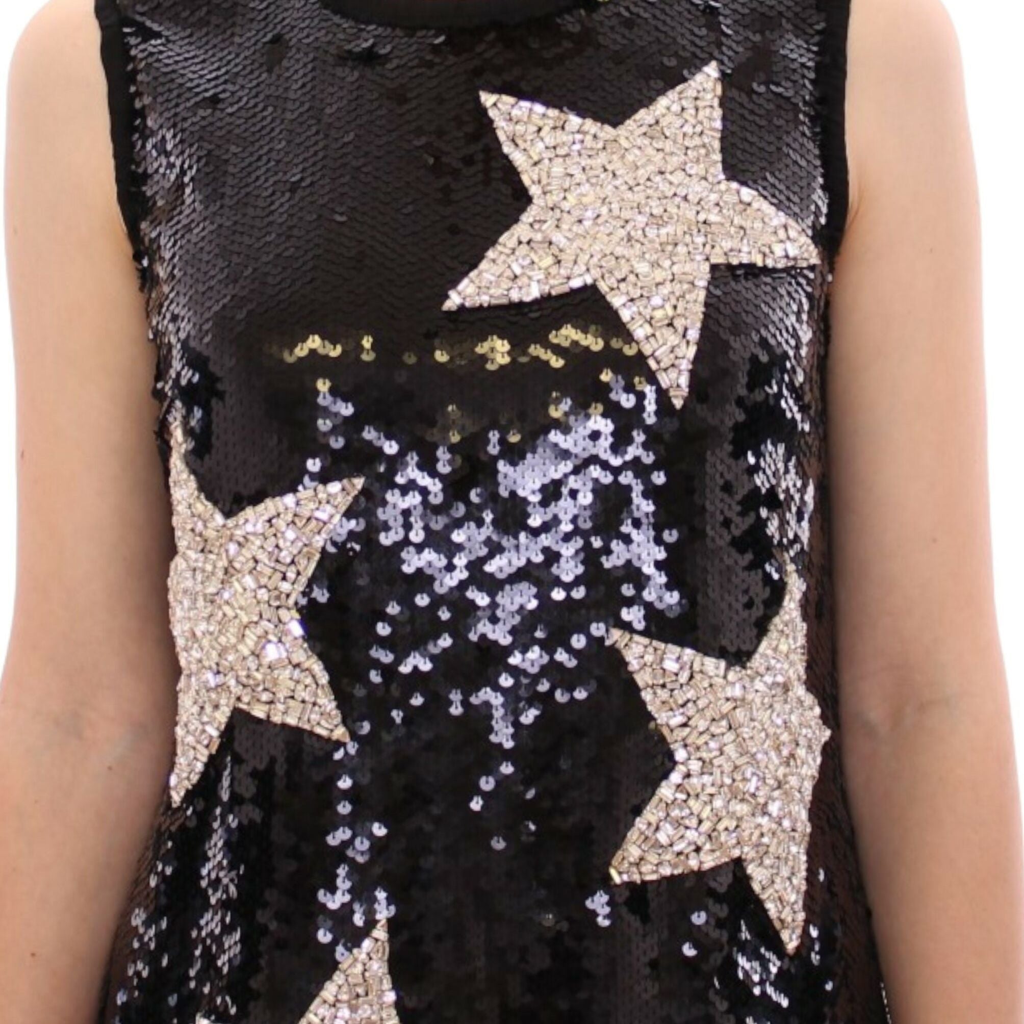 Dolce & Gabbana Masterpiece black crystal swarovski stars sheath dress