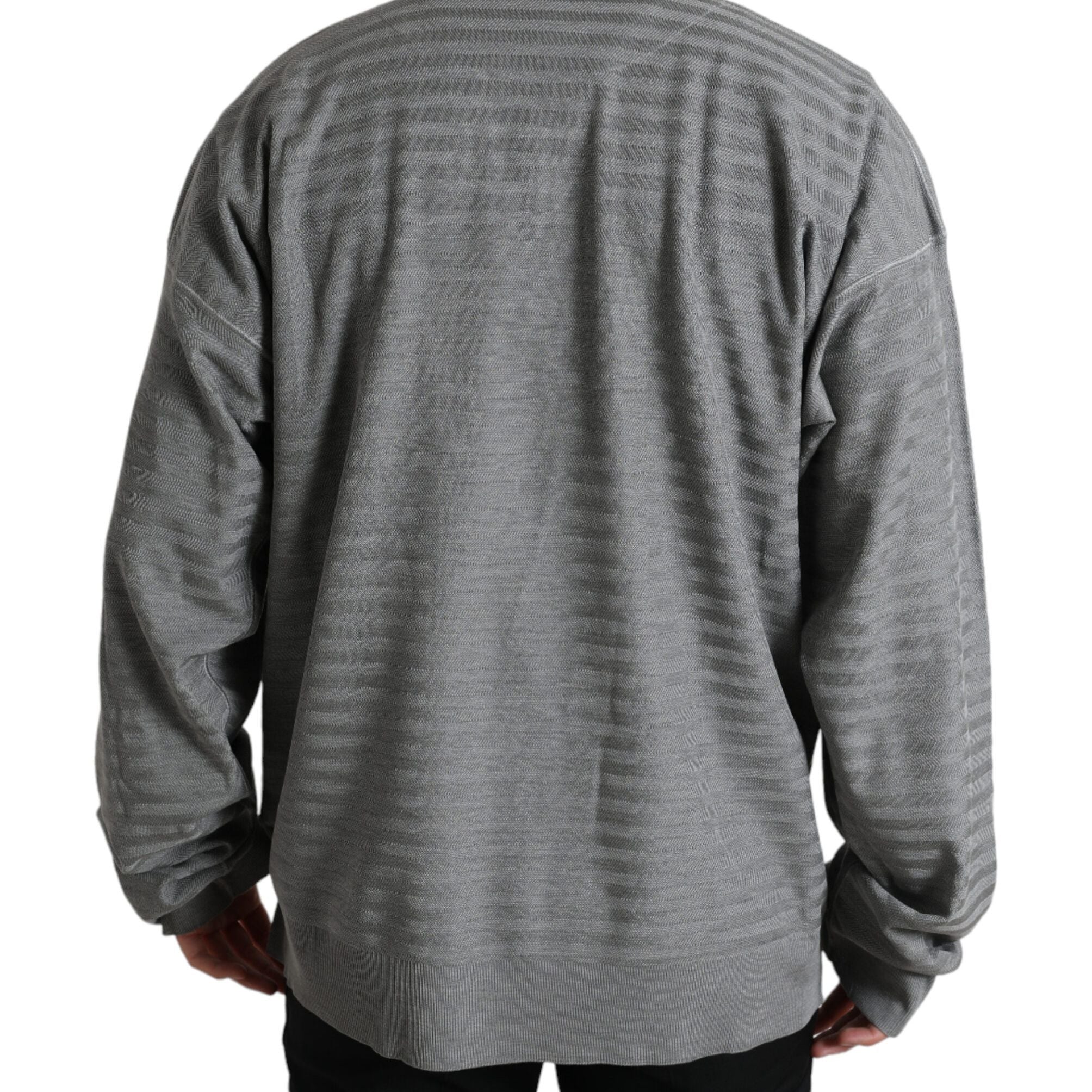 Dolce & Gabbana Gray Crewneck Pullover Silk Top Sweater