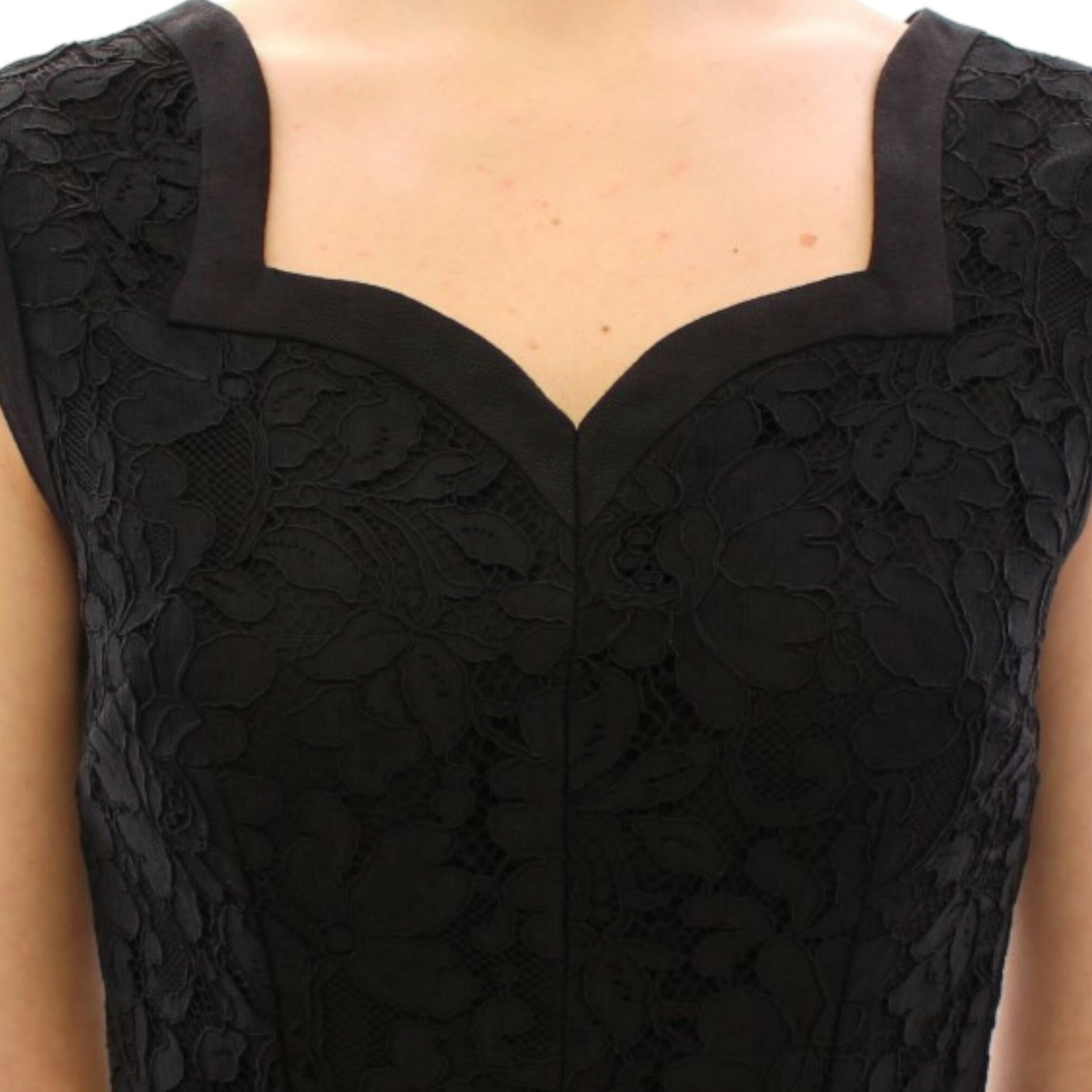 Dolce & Gabbana Black floral lace sicily runway dress