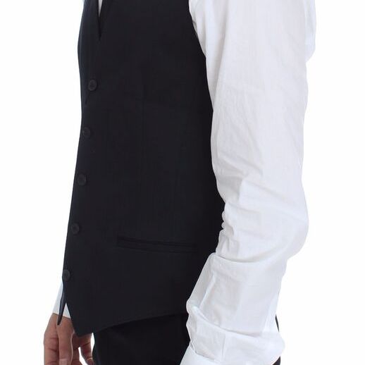 Dolce & Gabbana Blue Cotton Stretch Dress Vest Blazer