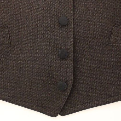 Dolce & Gabbana Brown Cotton Blend Dress Vest Gilet