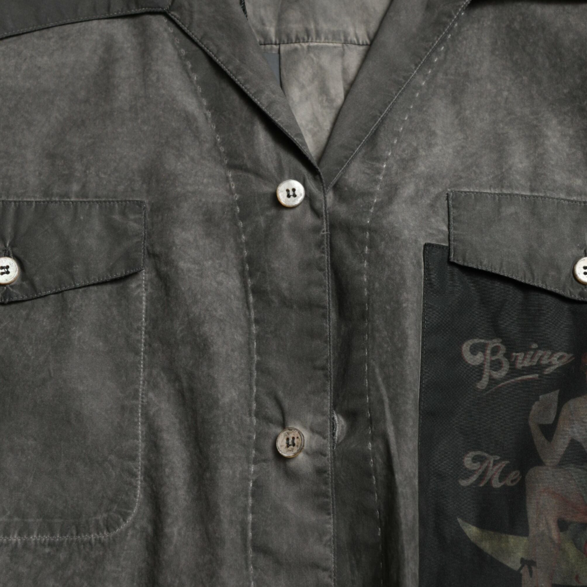 Dolce & Gabbana Dark Gray Cotton Collared Long Sleeves Shirt