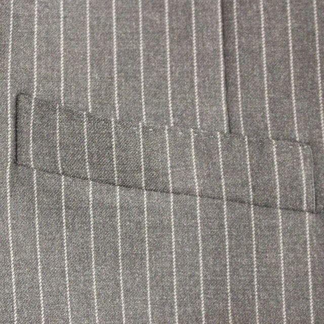 Dolce & Gabbana Gray Striped Wool Single Breasted Vest