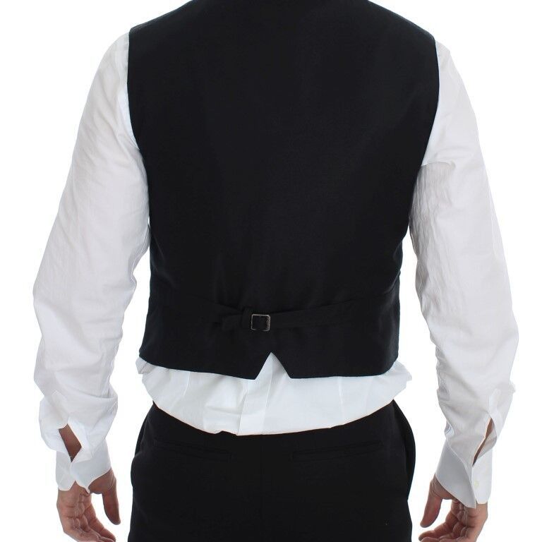 Dolce & Gabbana Gray Wool Blend Logo Vest Gilet Weste
