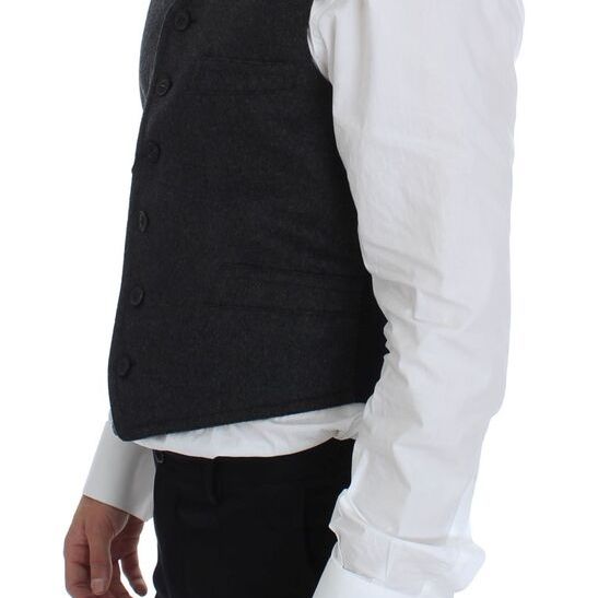 Dolce & Gabbana Gray Wool Blend Vest Gilet Weste