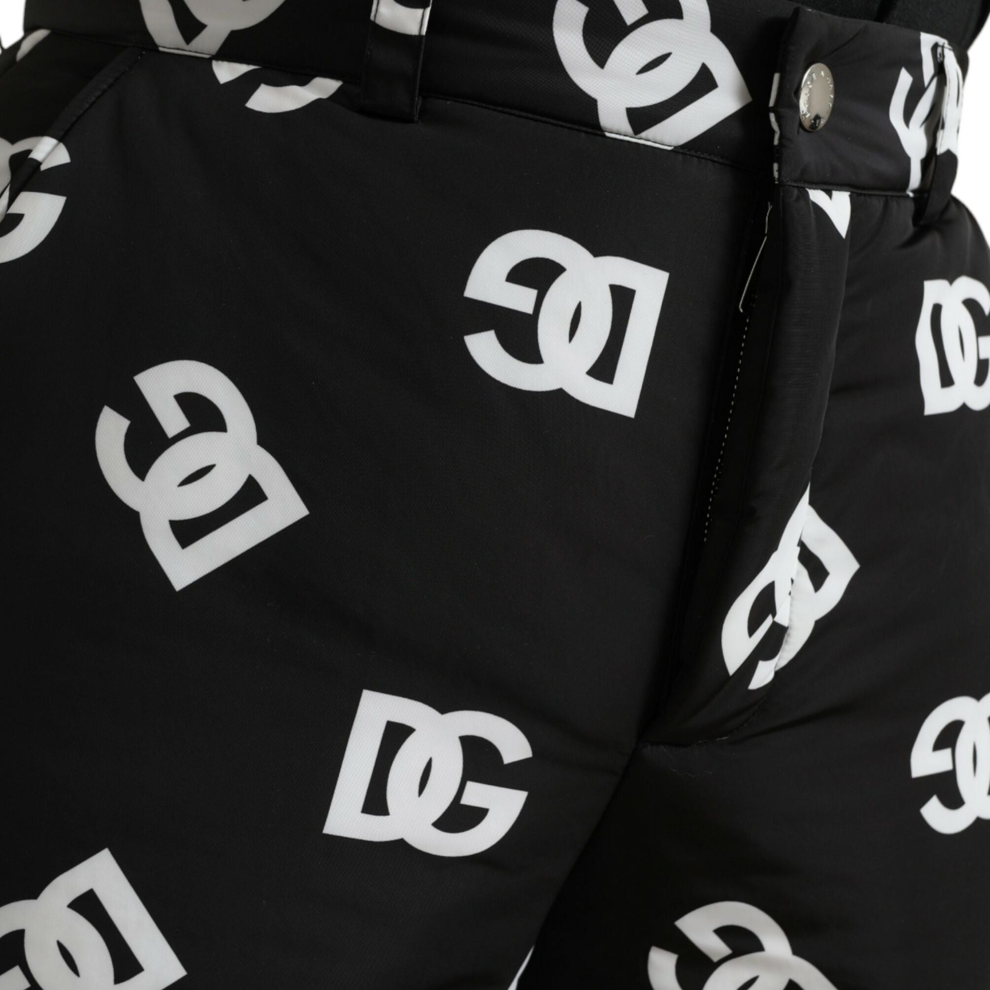Dolce & Gabbana Black Logo DG Print Wide Leg Pants