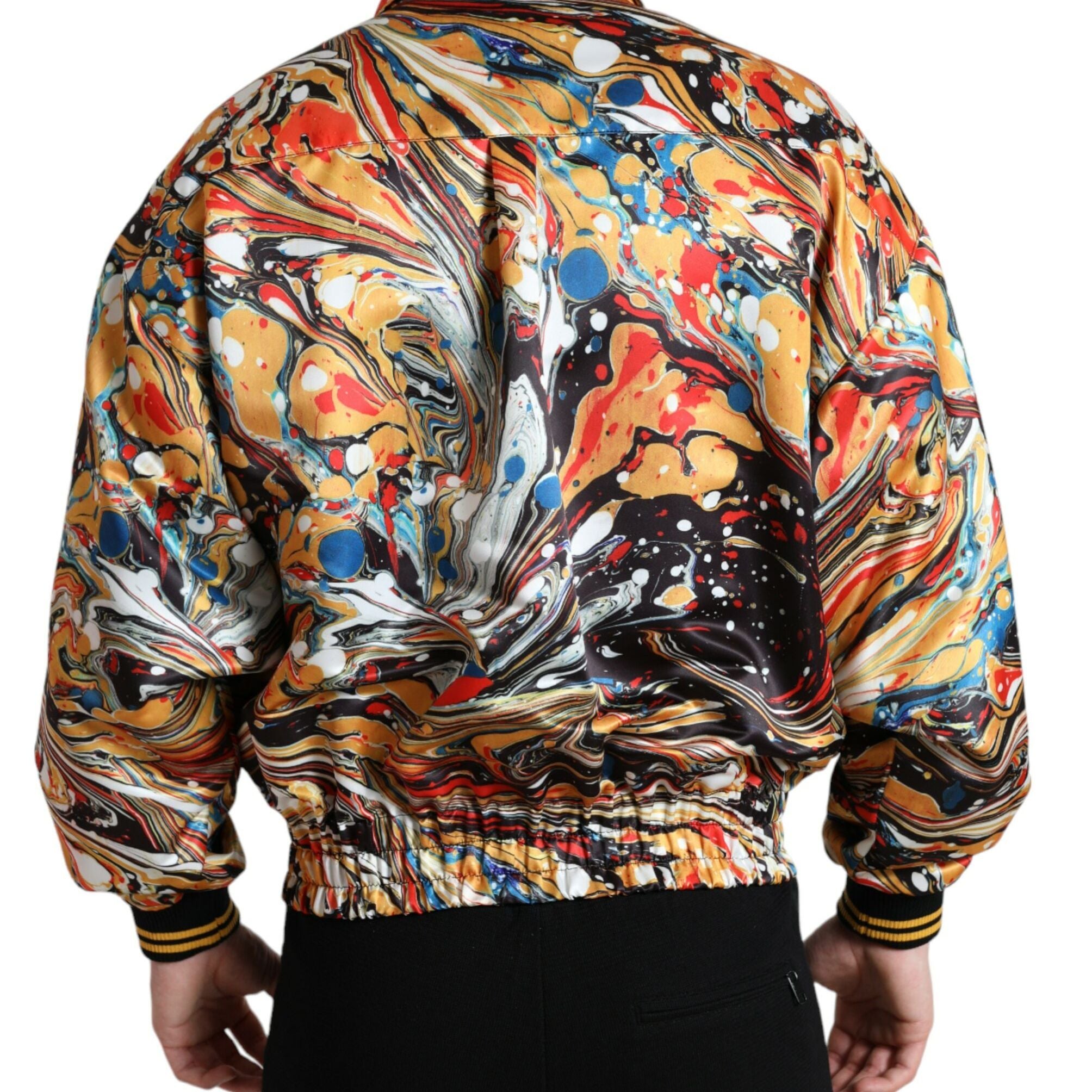 Dolce & Gabbana Multicolor Abstract Polyester Bomber Jacket