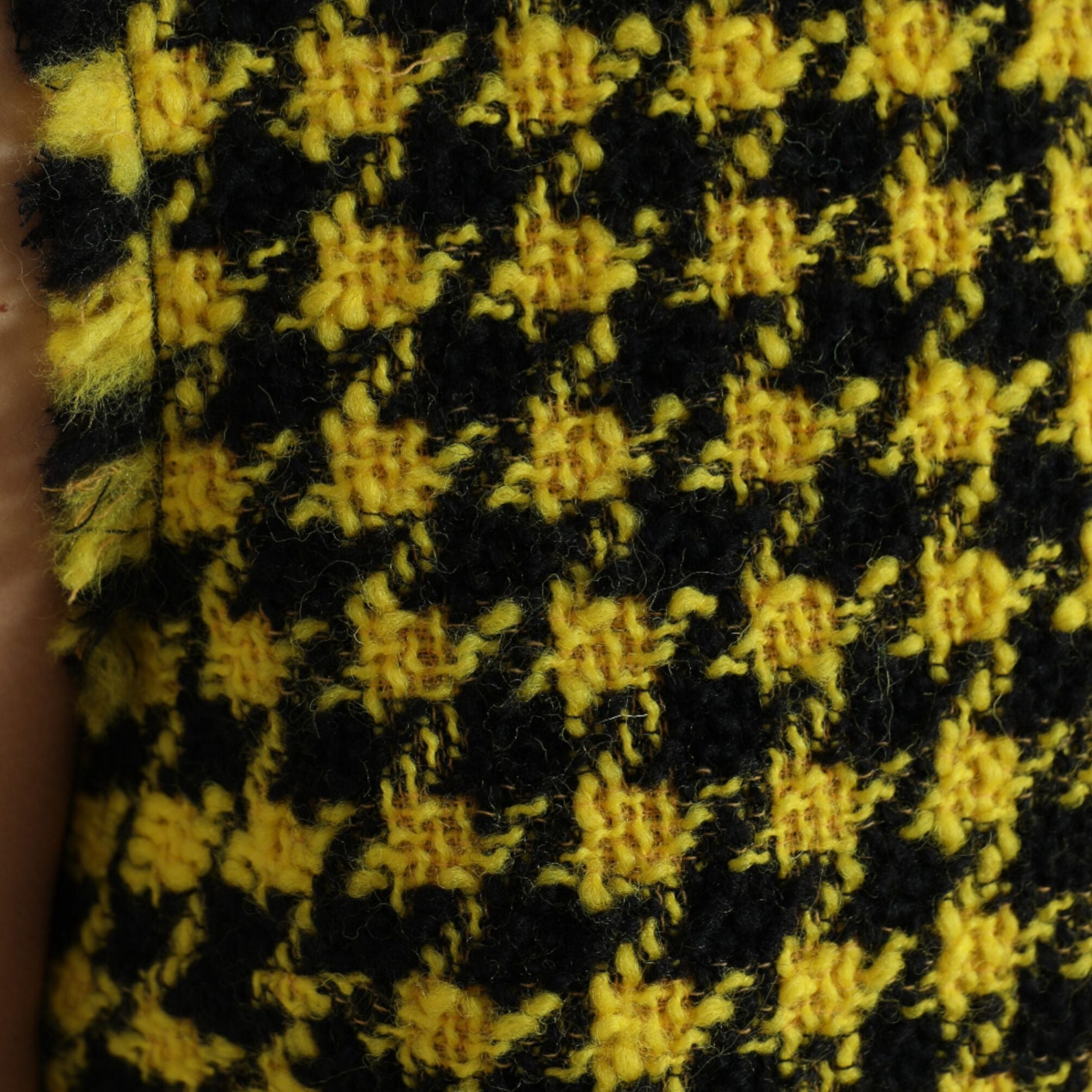 Dolce & Gabbana Yellow Houndstooth Sleeveless Aline Mini Dress