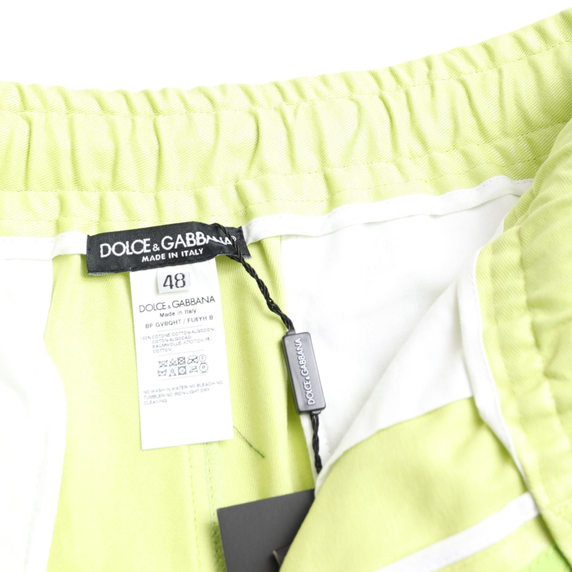 Dolce & Gabbana Light Green Cotton Men Cargo Bermuda Shorts