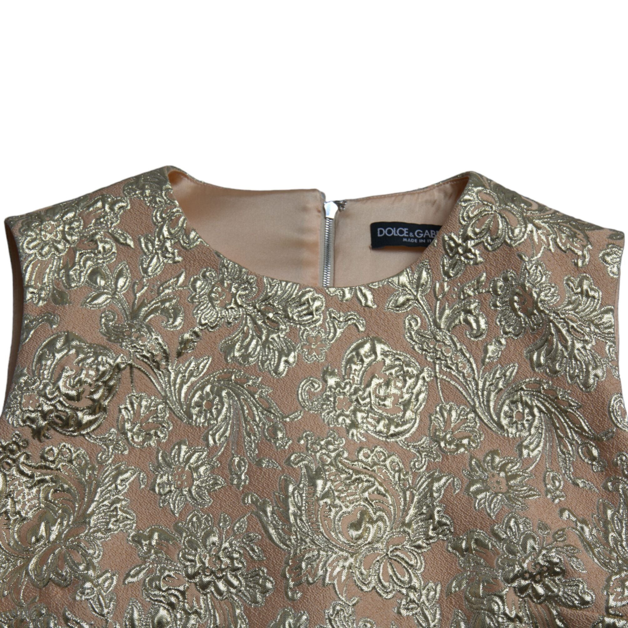 Dolce & Gabbana Metallic Floral Jacquard A-line Mini Dress