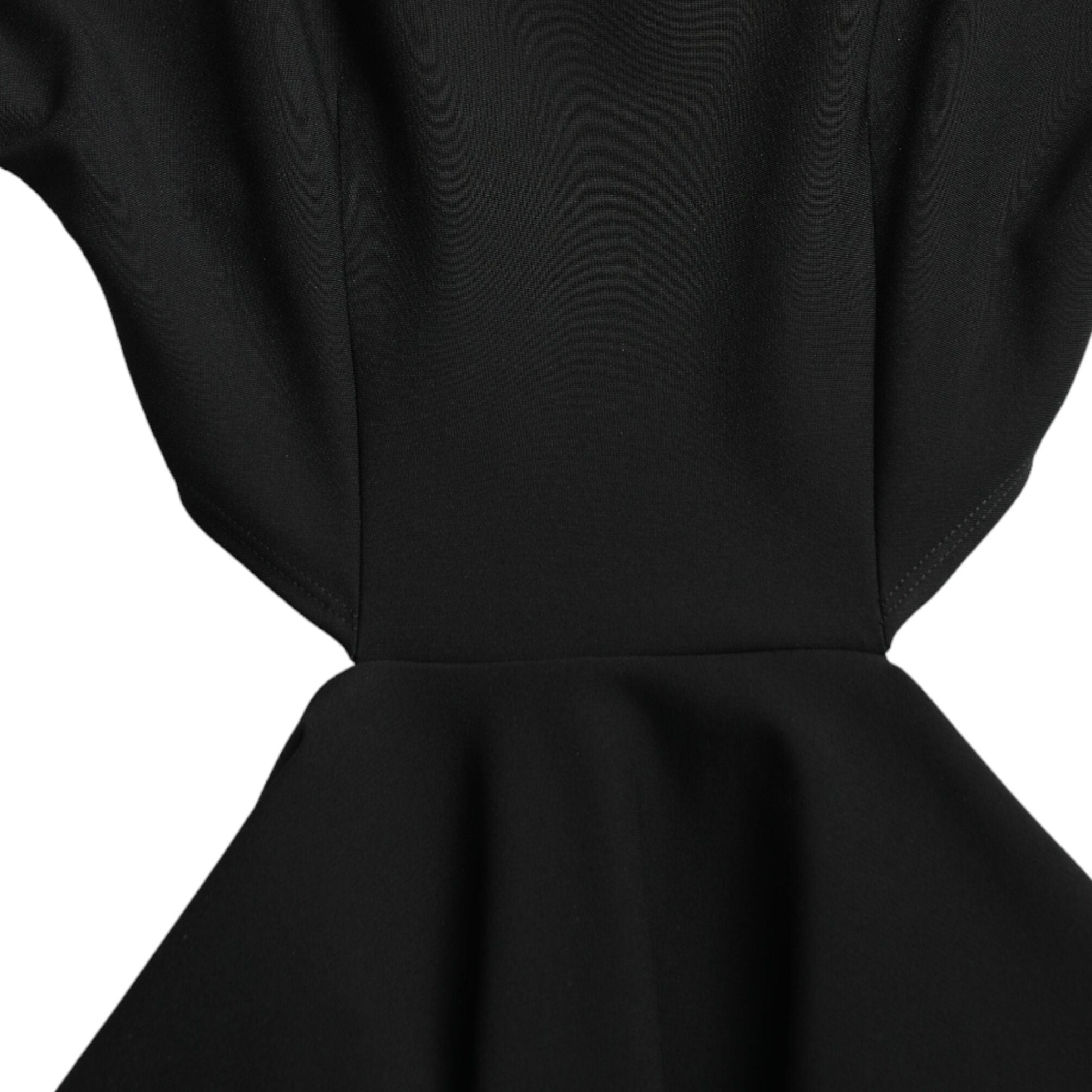 Dolce & Gabbana Black Viscose Cut Out A-line Long Sleeves Mini Dress