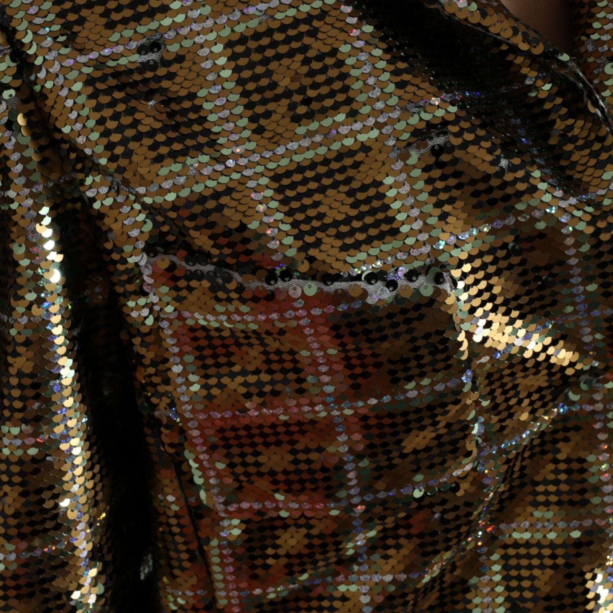 Dolce & Gabbana Multicolor Polyester Sequined Cropped Jacket