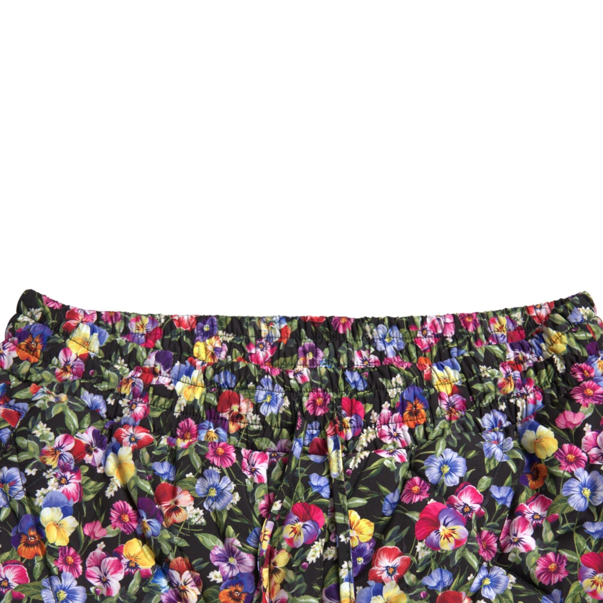 Dolce & Gabbana Multicolor Floral High Waist Hot Pants Shorts