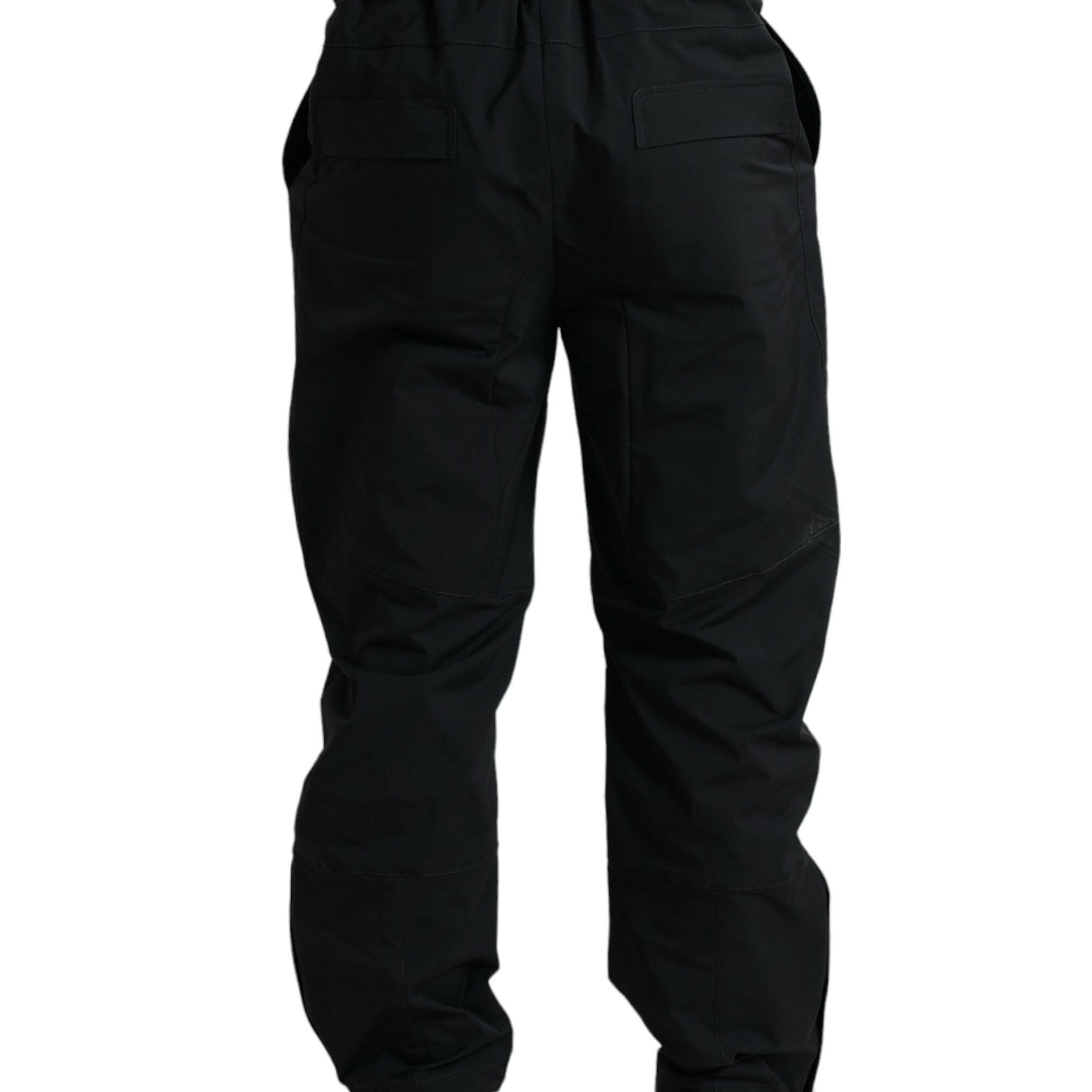 Dolce & Gabbana Black Polyester Logo Straight Pants