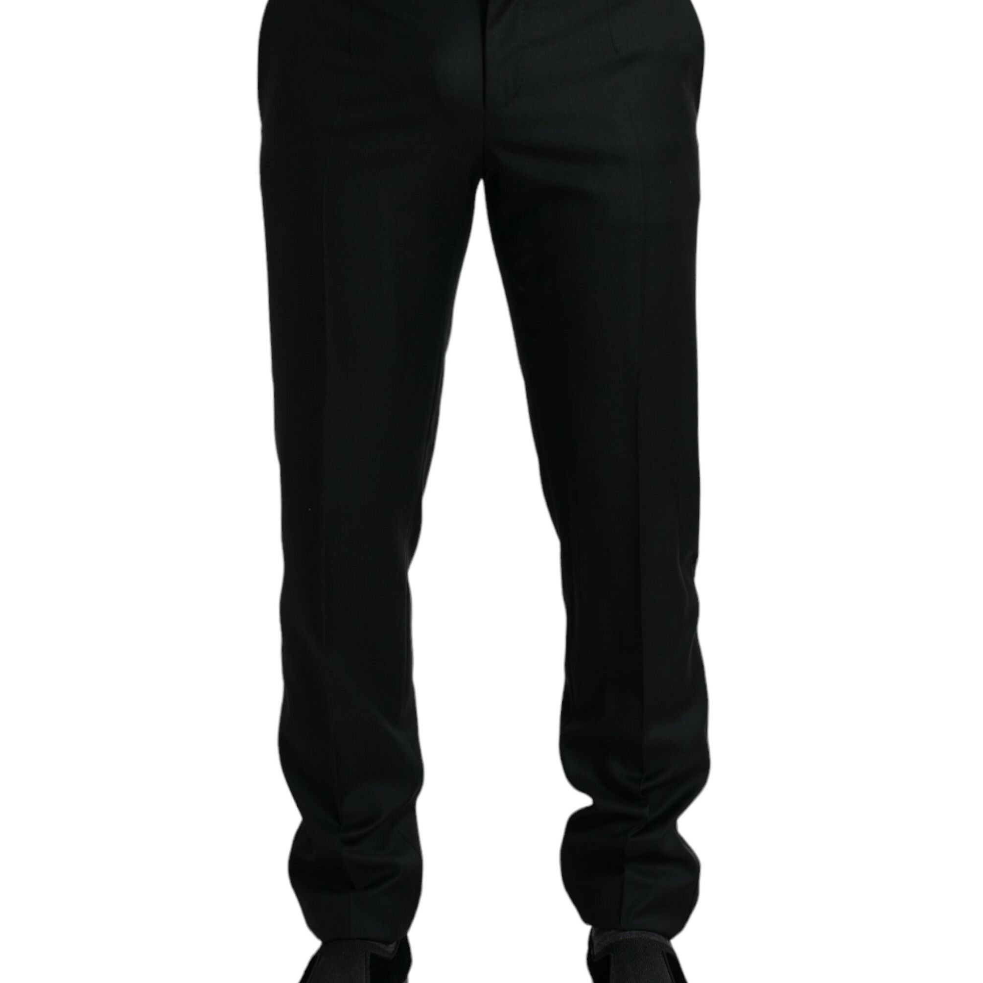 Dolce & Gabbana Black Wool Slim Fit Formal Trouser Dress Pants