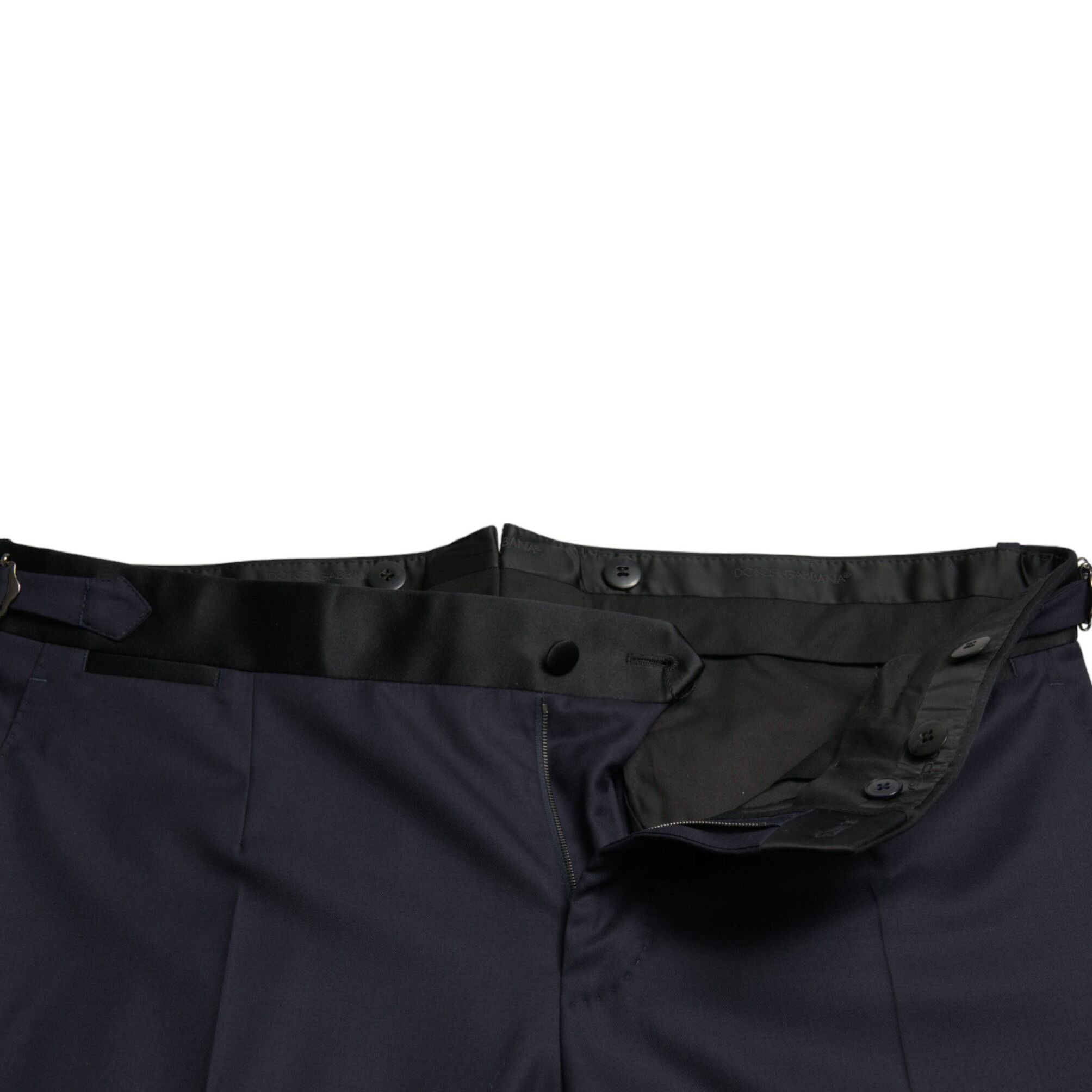 Dolce & Gabbana Blue Wool Cropped Tapered Pants