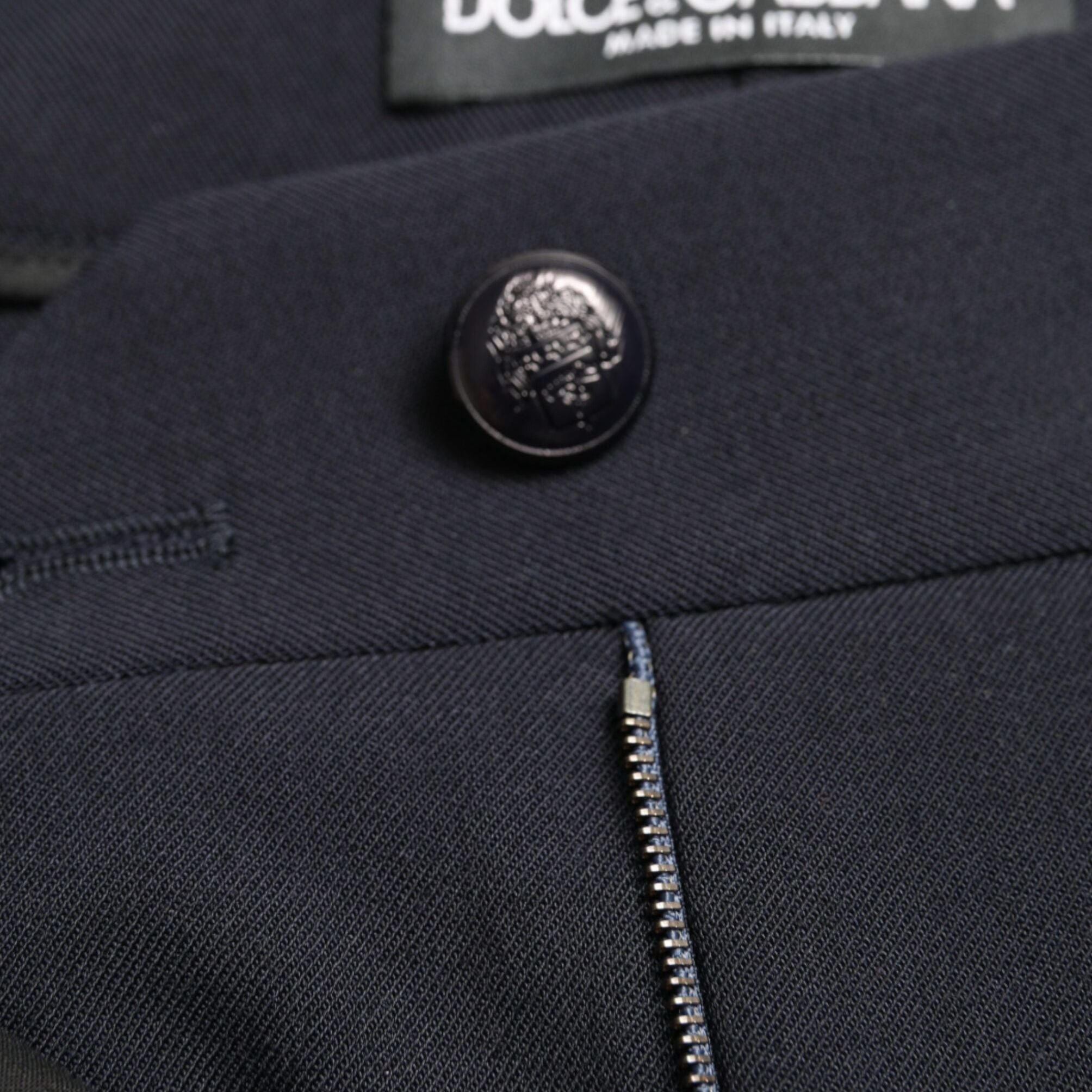 Dolce & Gabbana Blue Mid Waist Tapered Cropped Pants