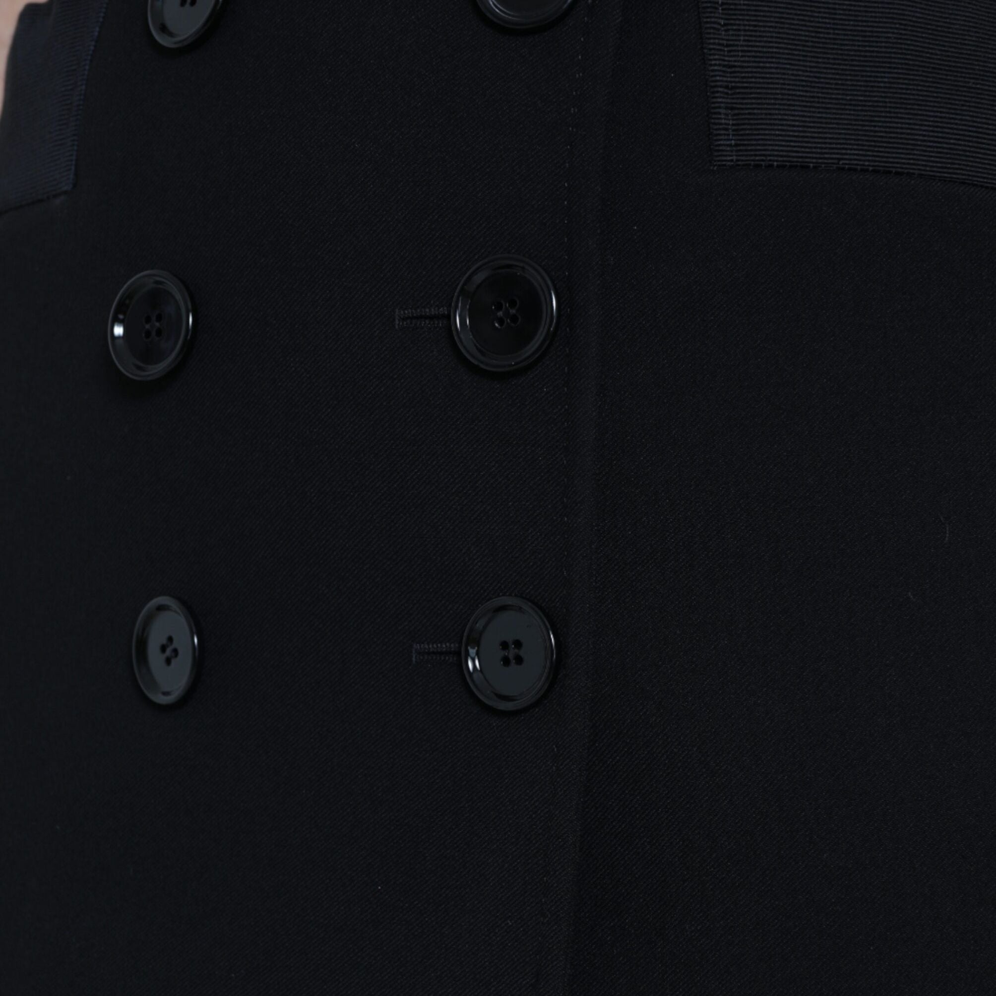 Dolce & Gabbana Black Wool Button High Waist Aline Mini Skirt