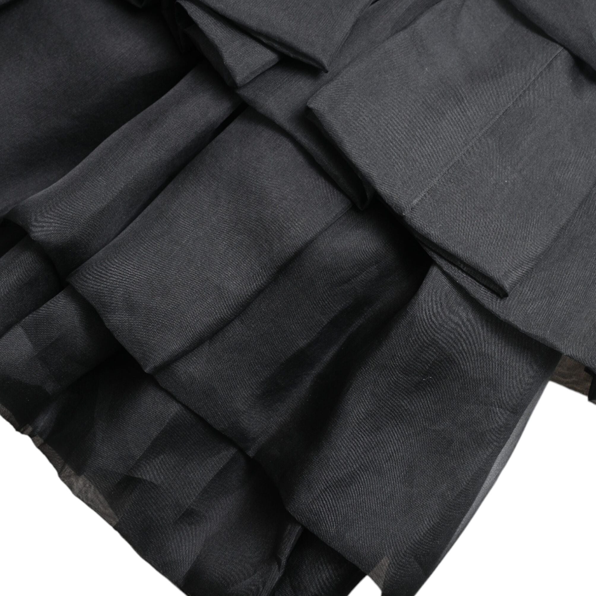 Dolce & Gabbana Black Tiered Aline High Waist Silk Mini Skirt