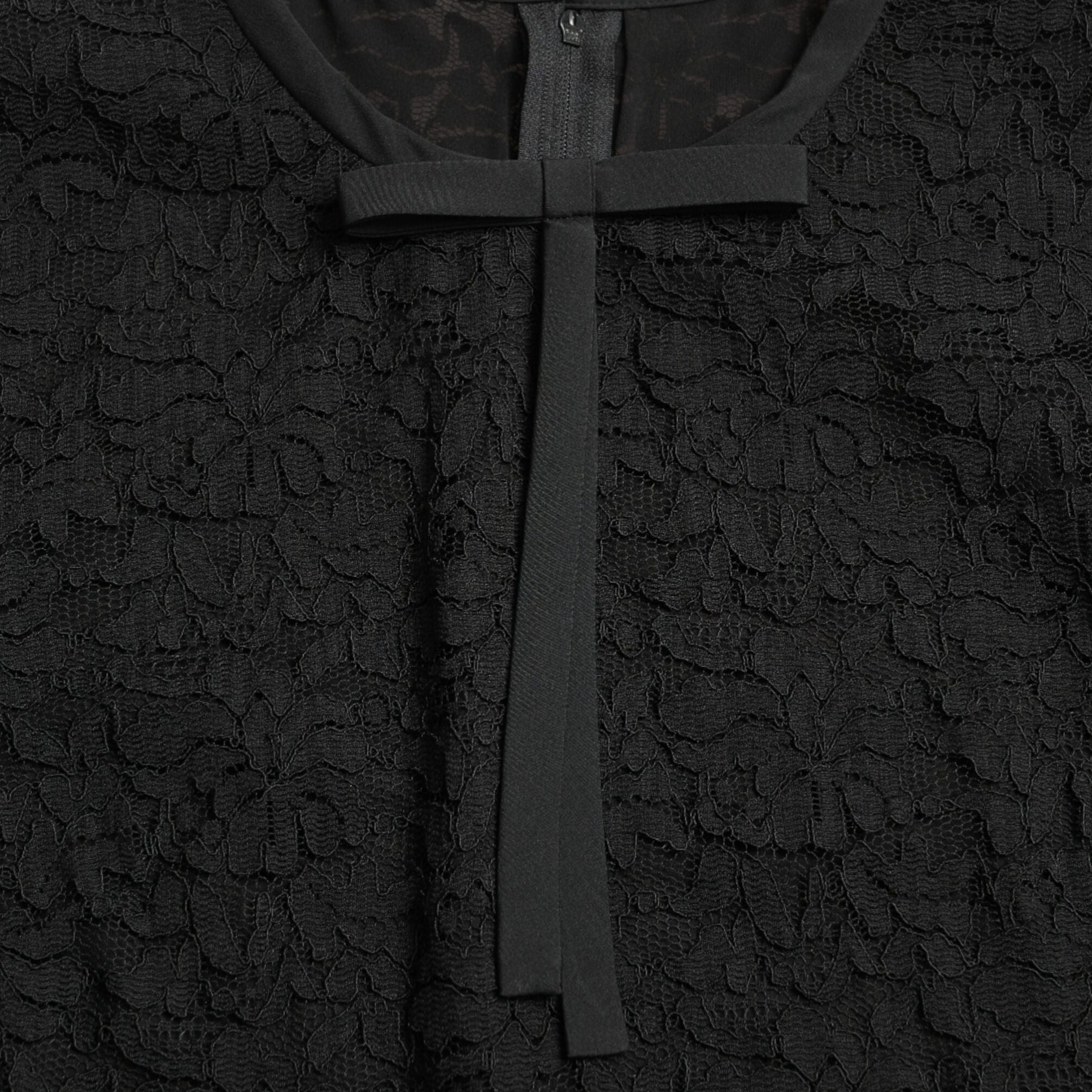 Dolce & Gabbana Black STAFF Blouse Floral Lace Nylon Top