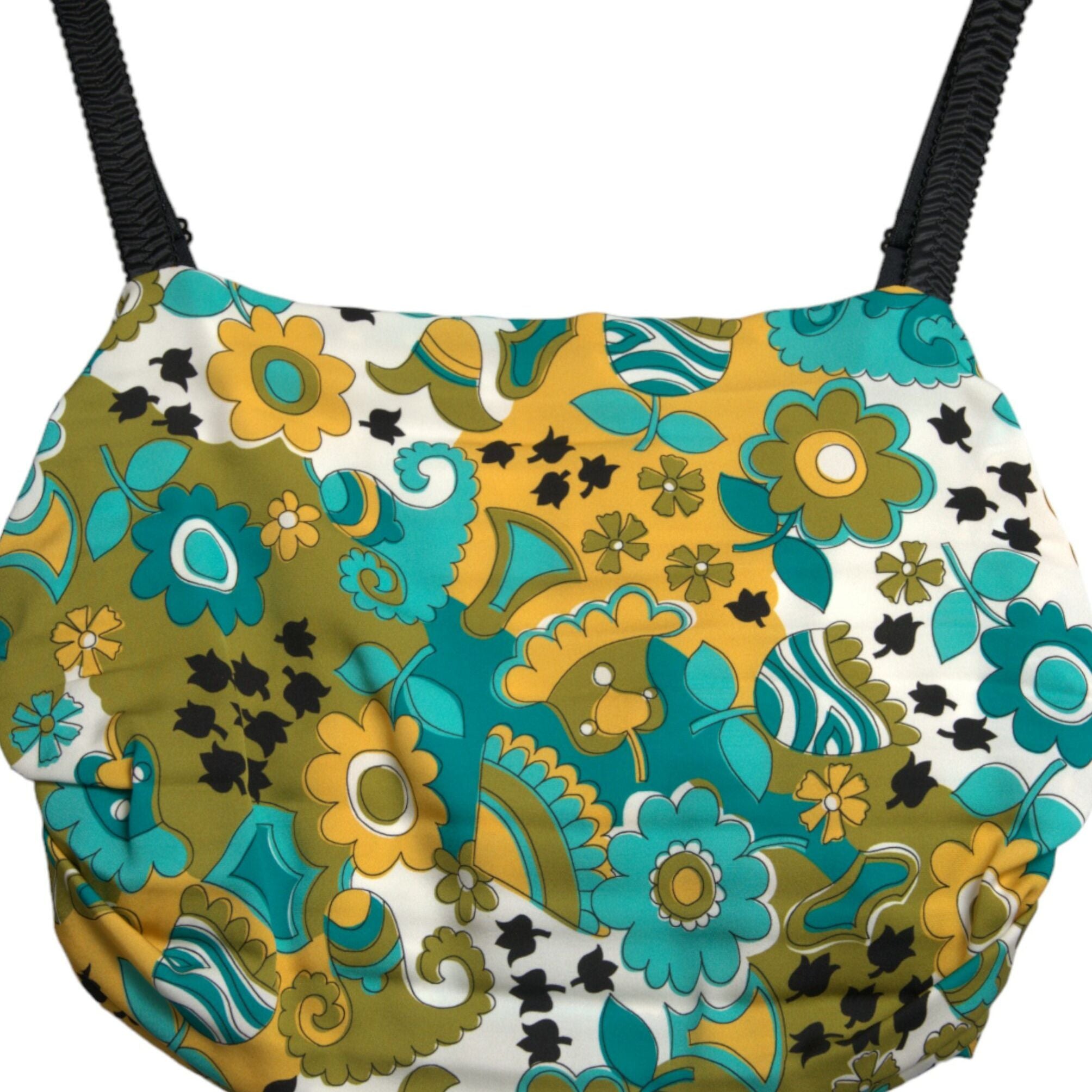 Dolce & Gabbana Multicolor Floral Sleeveless Cropped Top