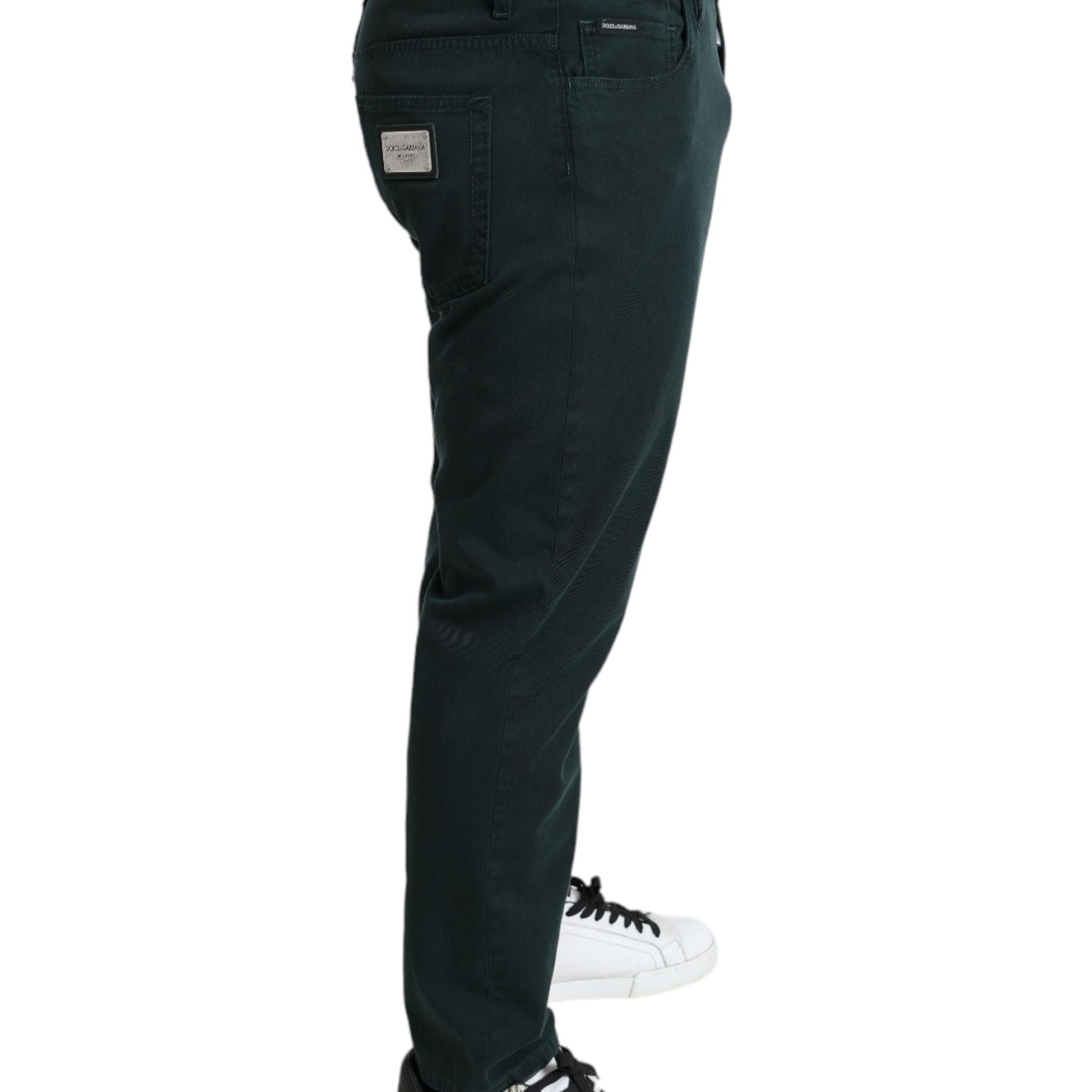 Dolce & Gabbana Green Cotton Stretch Skinny Men Denim Jeans