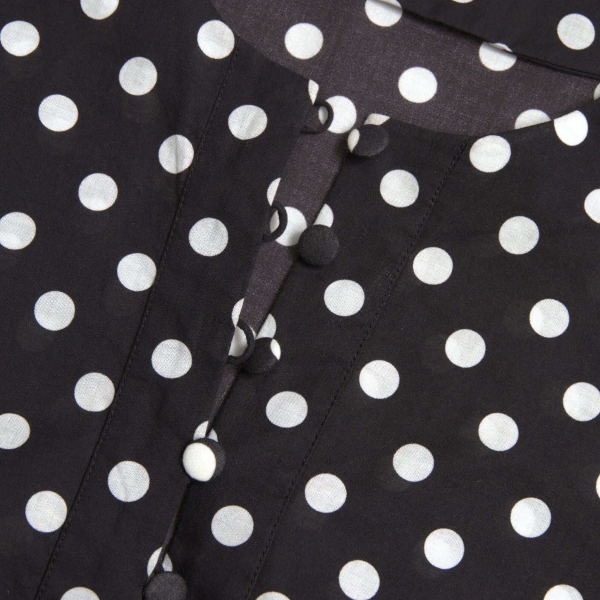 Dolce & Gabbana Black White Polka Dot Nylon Shift Mini Dress