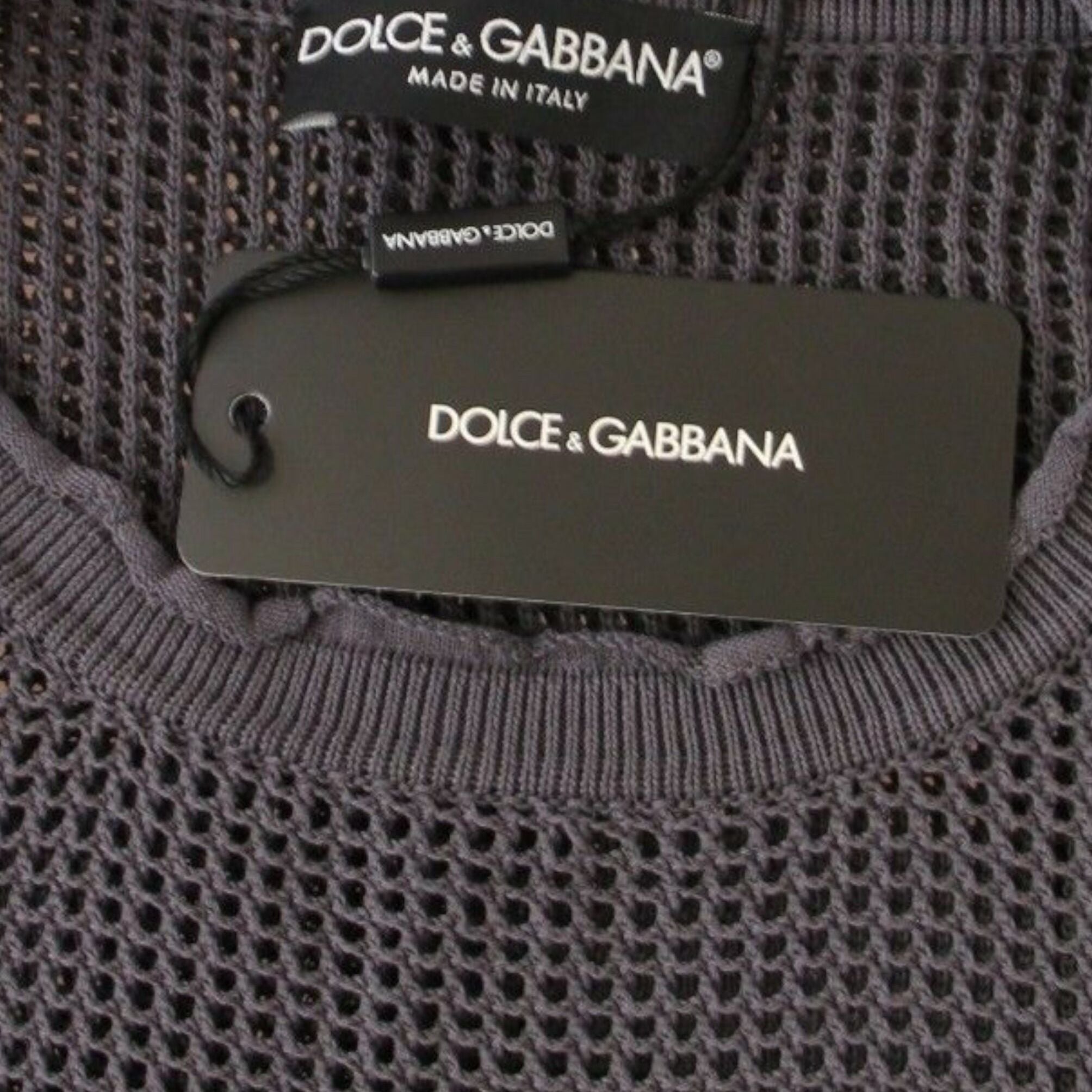 Dolce & Gabbana Purple Runway Netz Pullover Netted Sweater