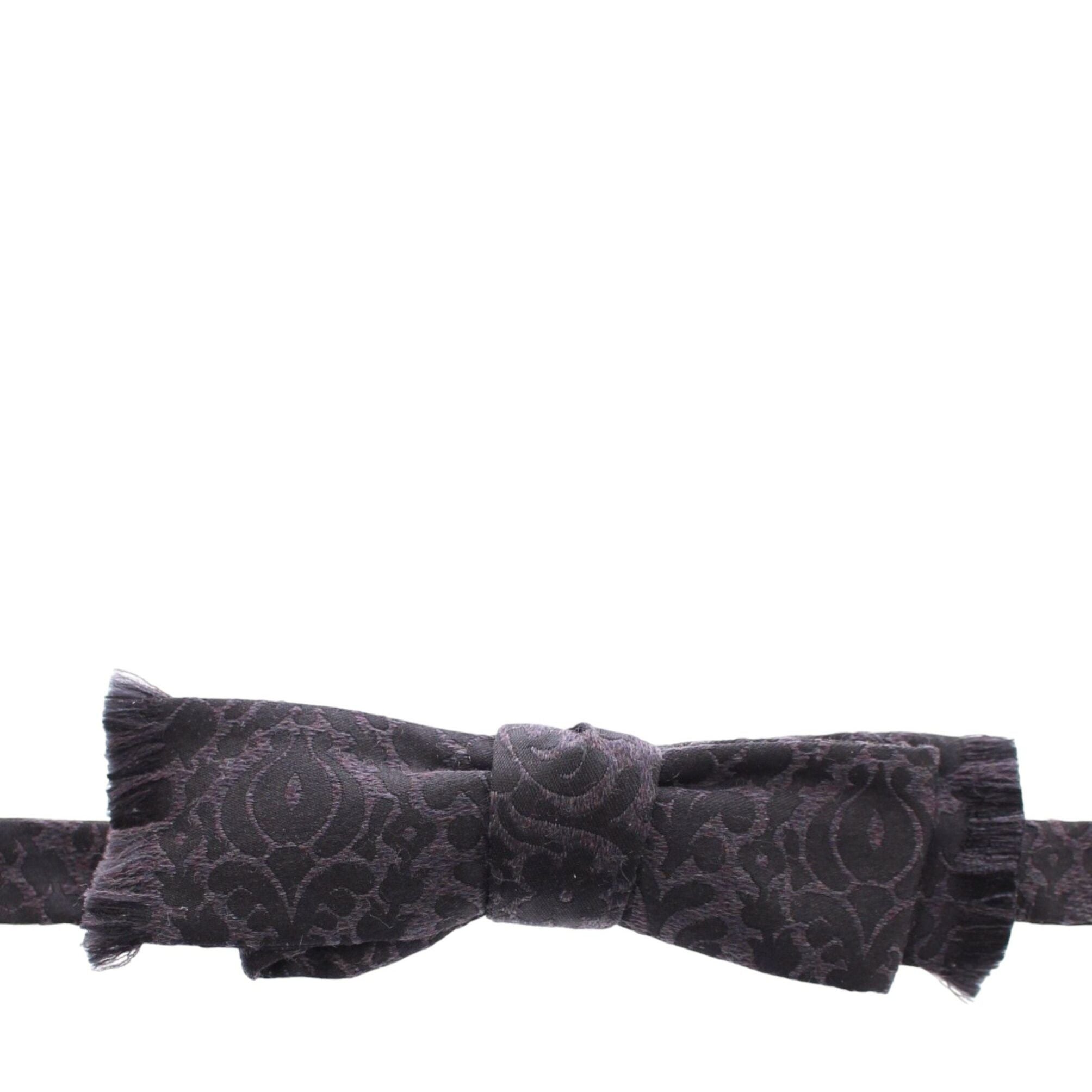 Dolce & Gabbana Gray Black Wool Bow Tie