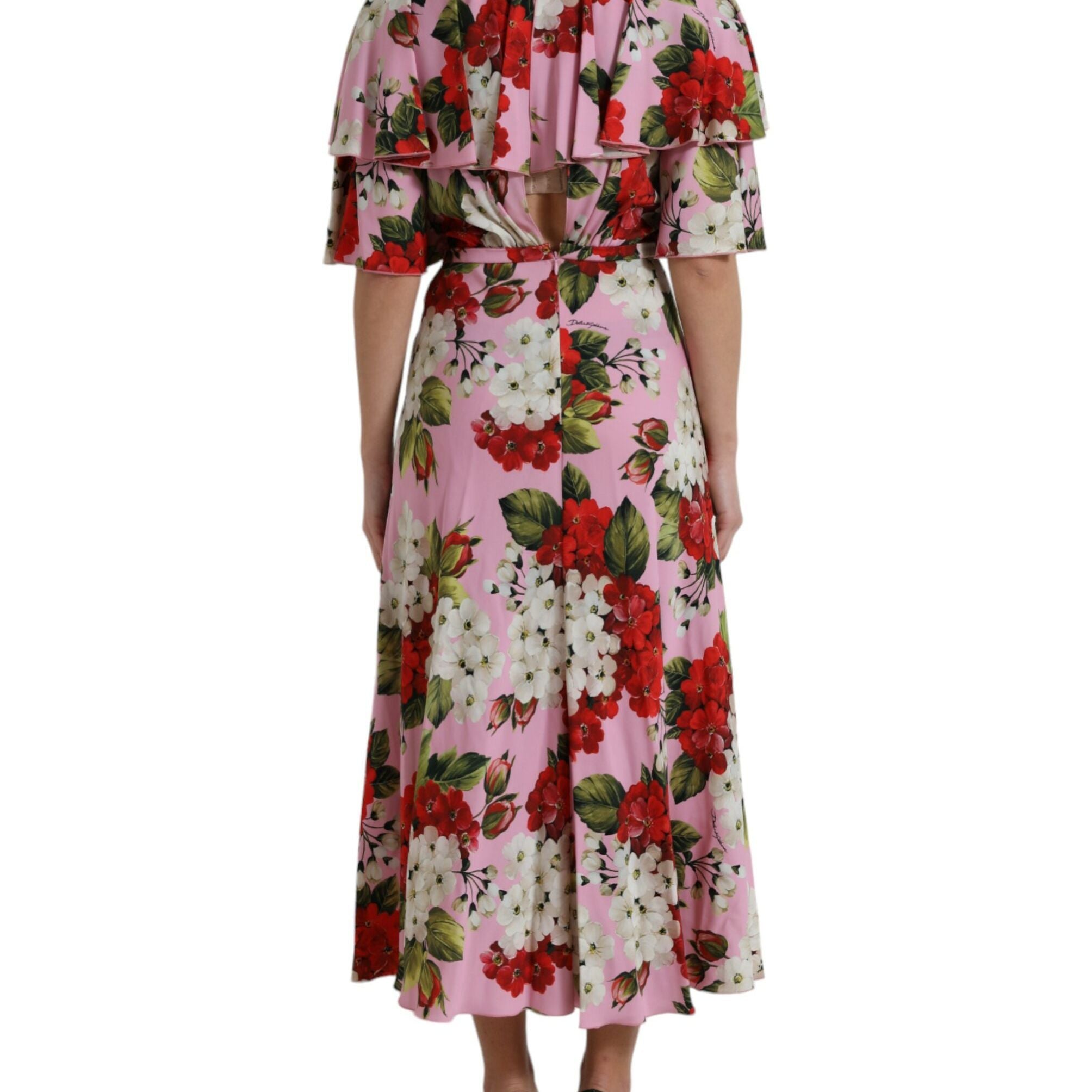 Dolce & Gabbana Multicolor Floral Crystal Embellished A-line Dress