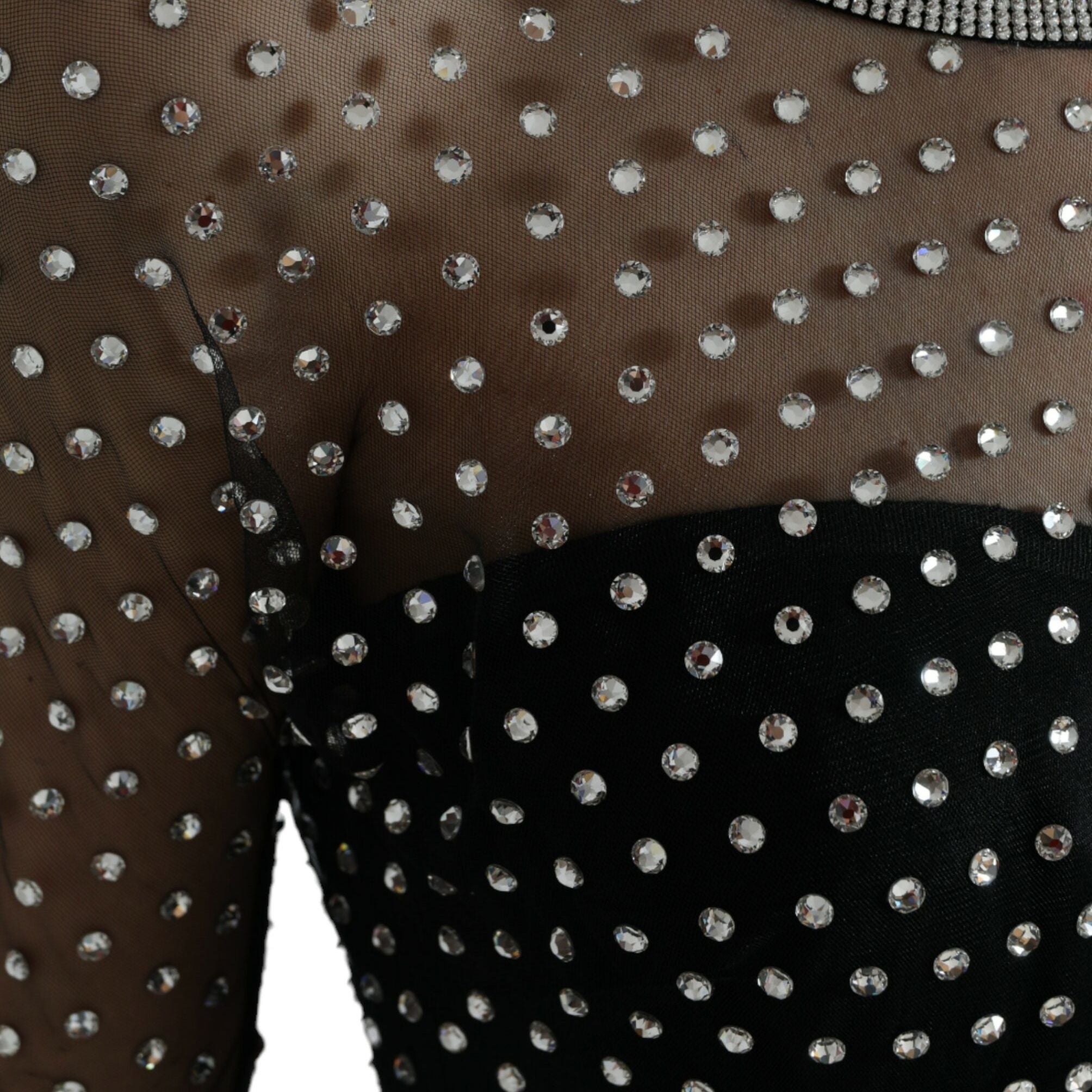 Dolce & Gabbana Black Crystal Embellished A-line Gown Dress