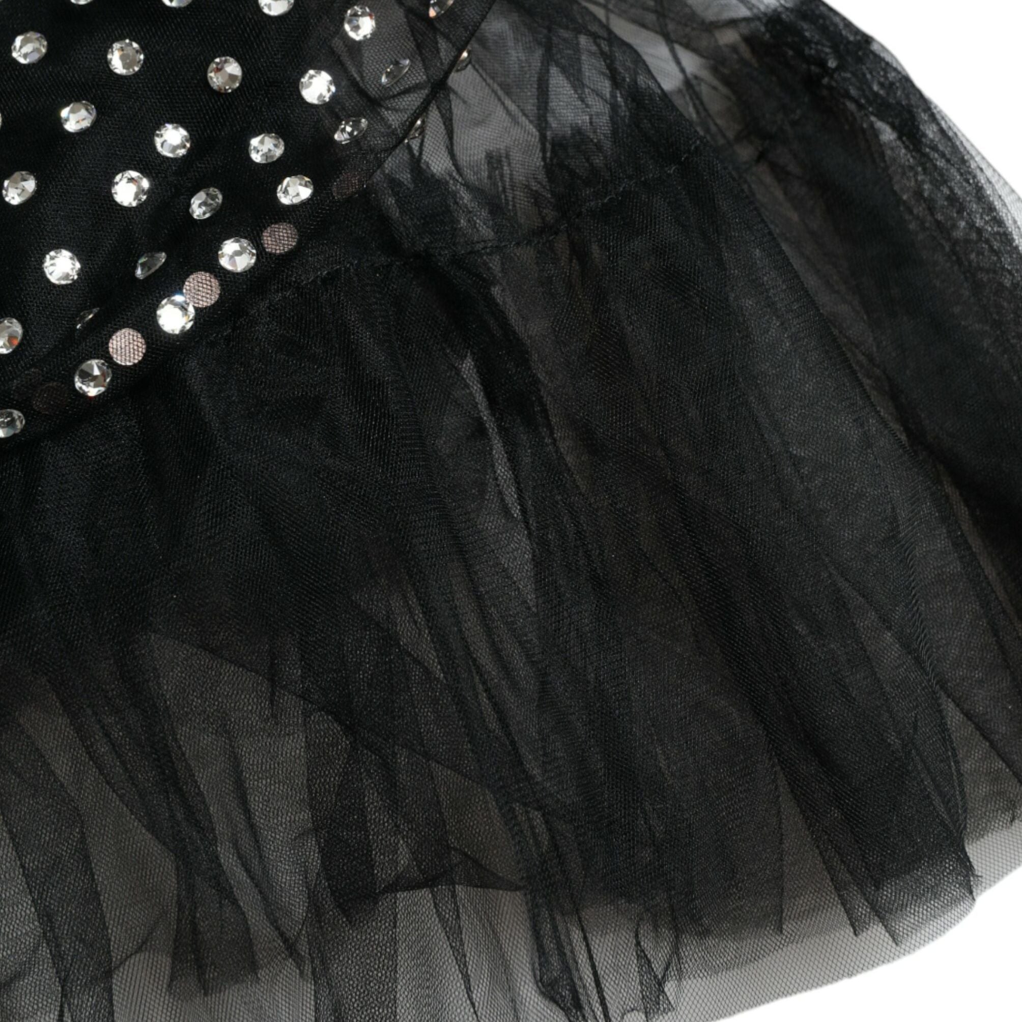 Dolce & Gabbana Black Crystal Embellished A-line Gown Dress