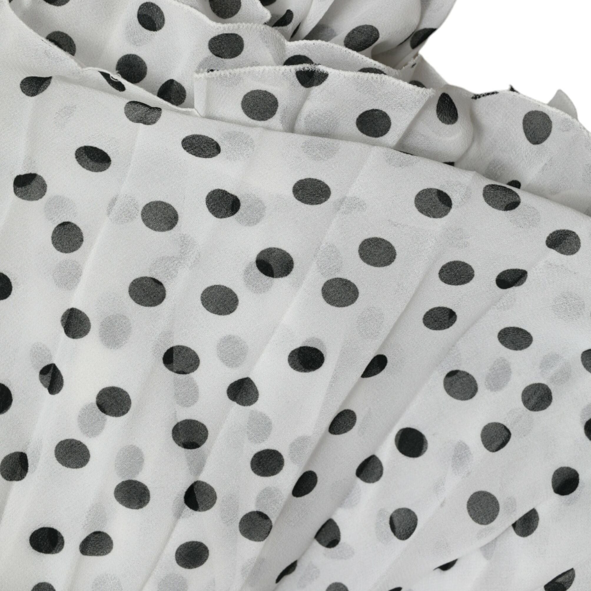 Dolce & Gabbana White Polka Dot A-line Pleated Maxi Dress