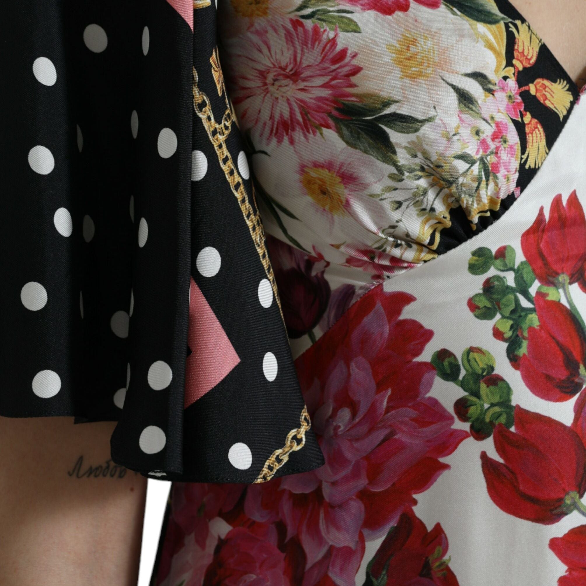 Dolce & Gabbana Multicolor Floral Print Silk Twill Gown Dress
