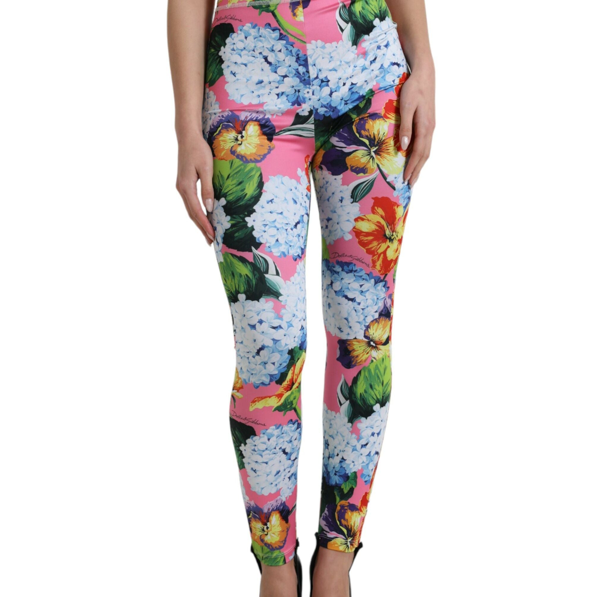 Dolce & Gabbana Multicolor Floral High Waist Leggings Pants