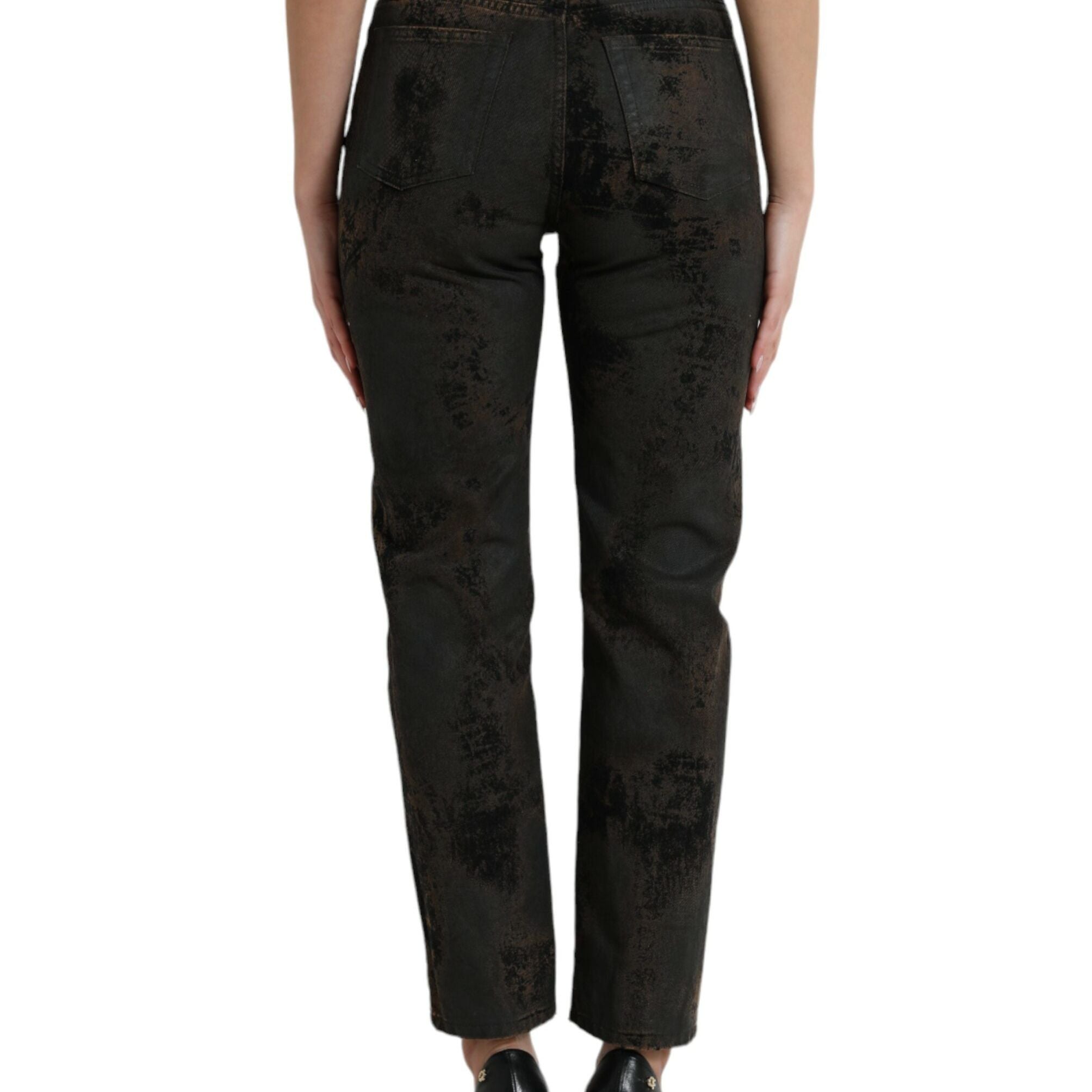Dolce & Gabbana Brown BOYFRIEND Mid Waist Cotton Denim Jeans