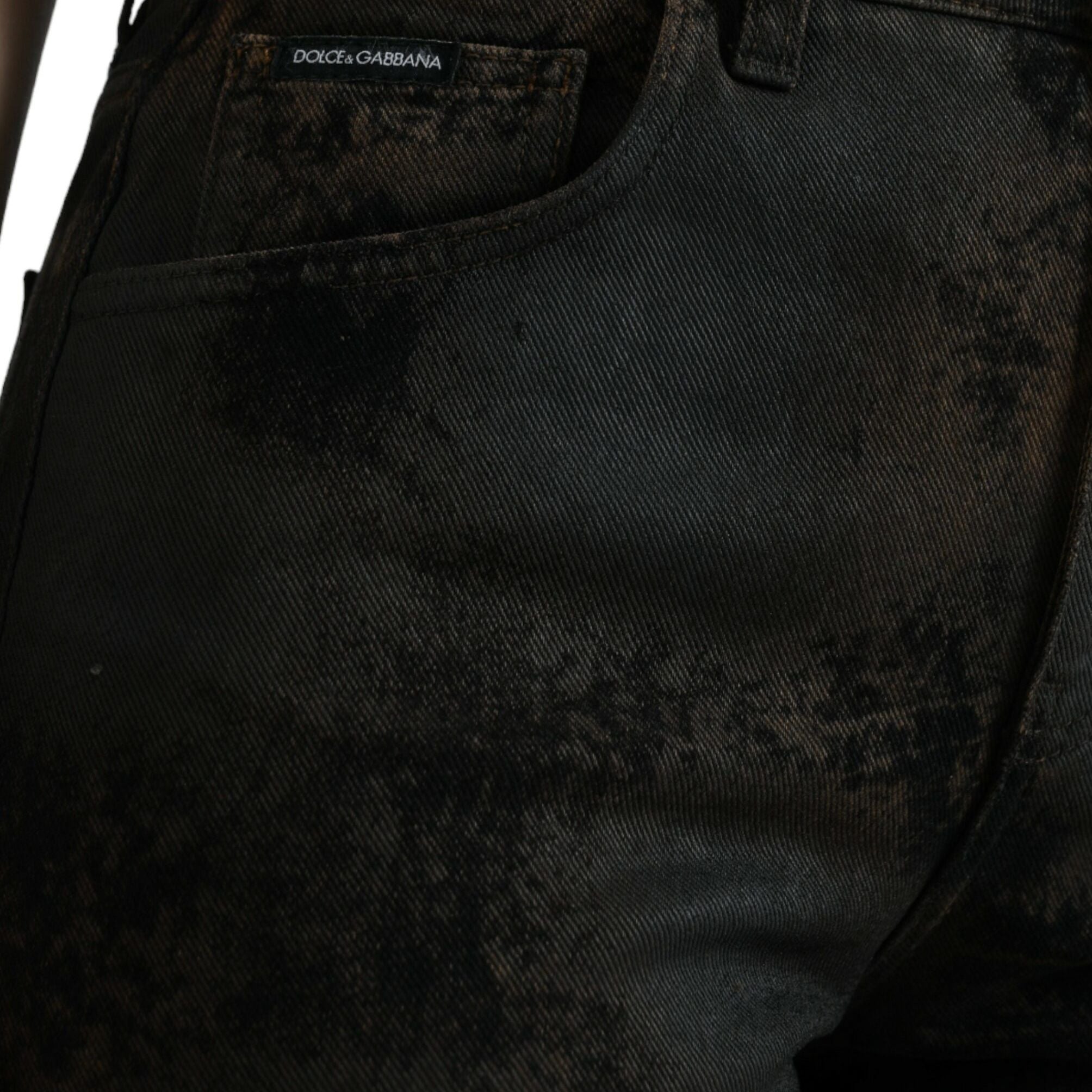 Dolce & Gabbana Brown BOYFRIEND Mid Waist Cotton Denim Jeans