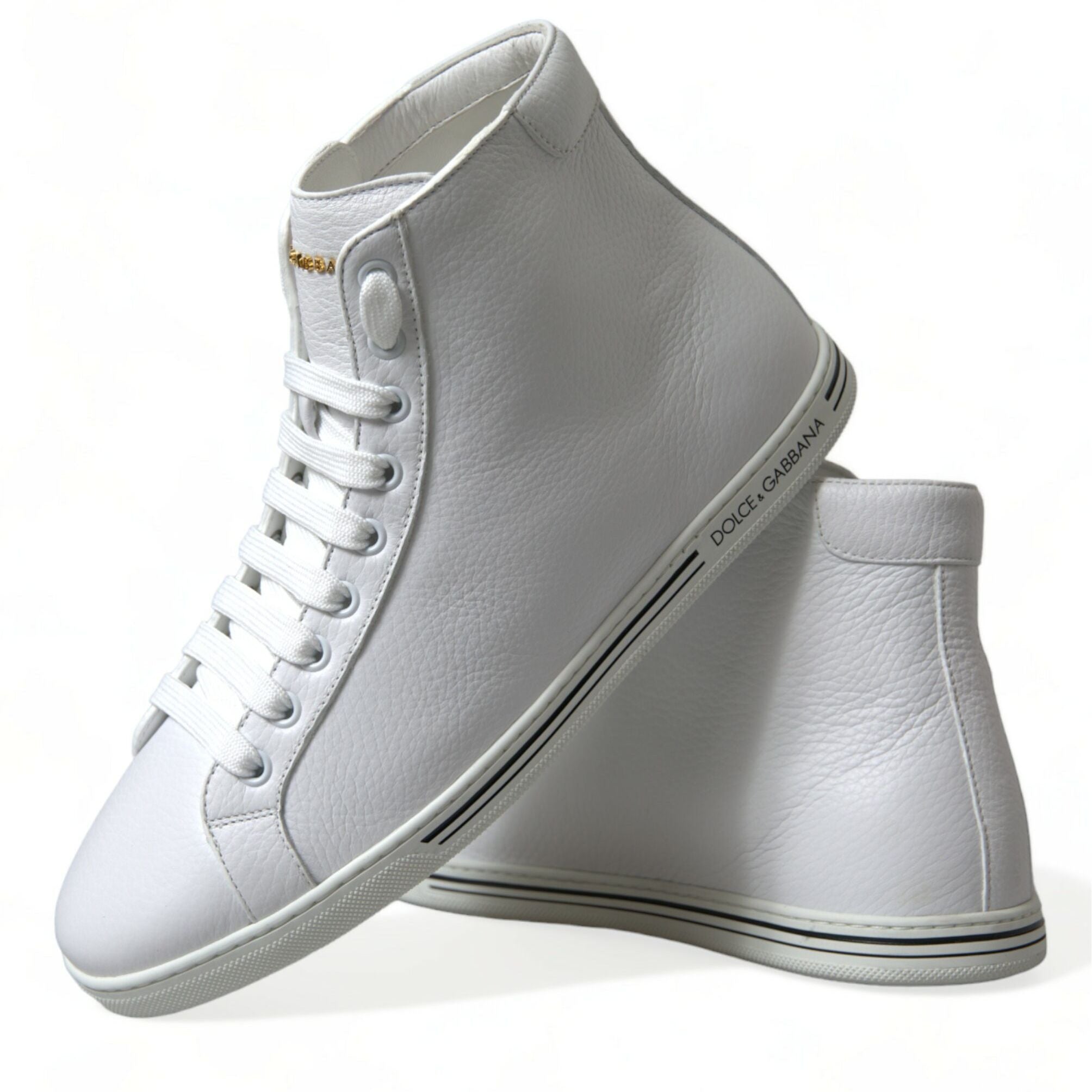Dolce & Gabbana White Saint Tropez High Top Men Sneakers Shoes