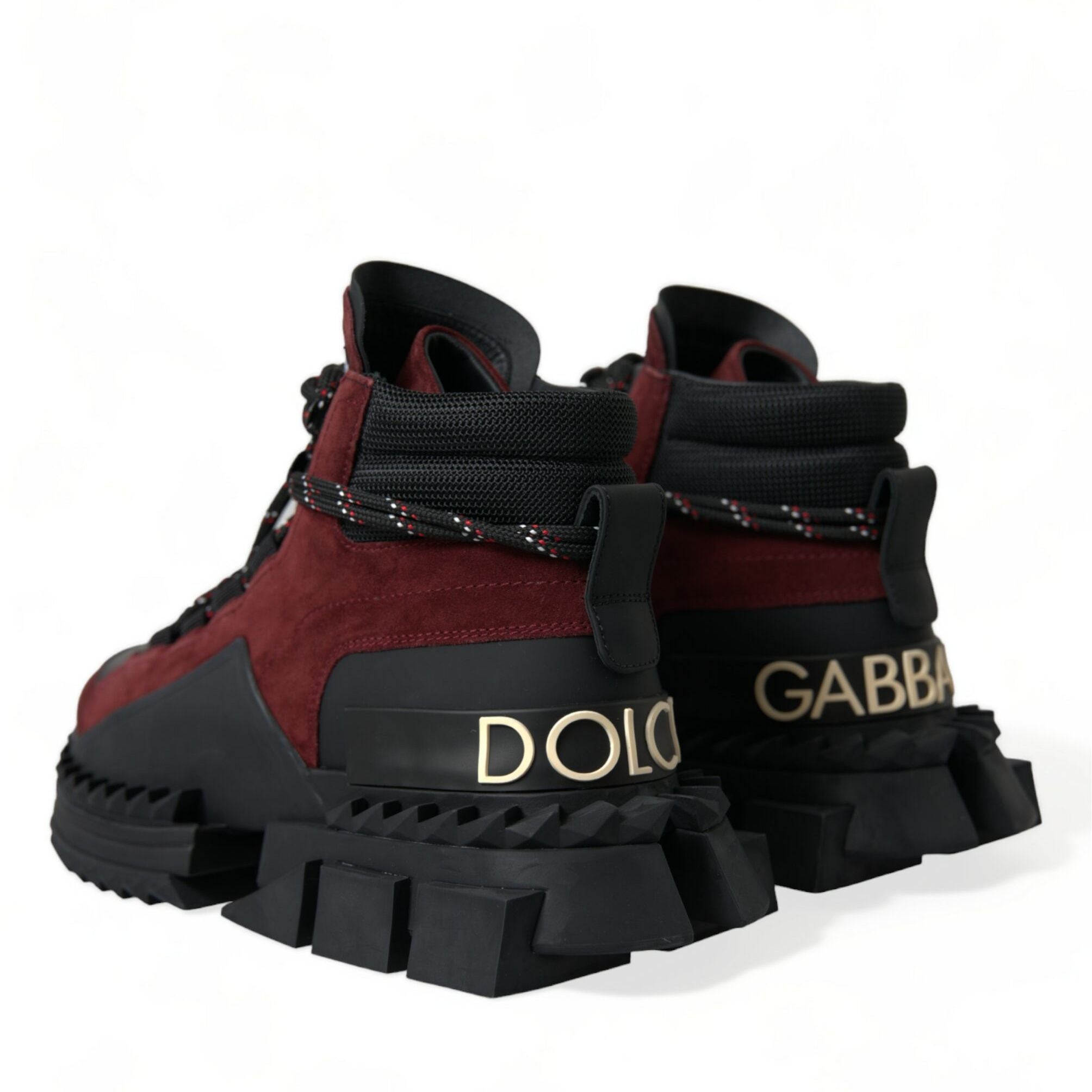 Dolce & Gabbana Burgundy Super King High Top Men Sneakers Shoes
