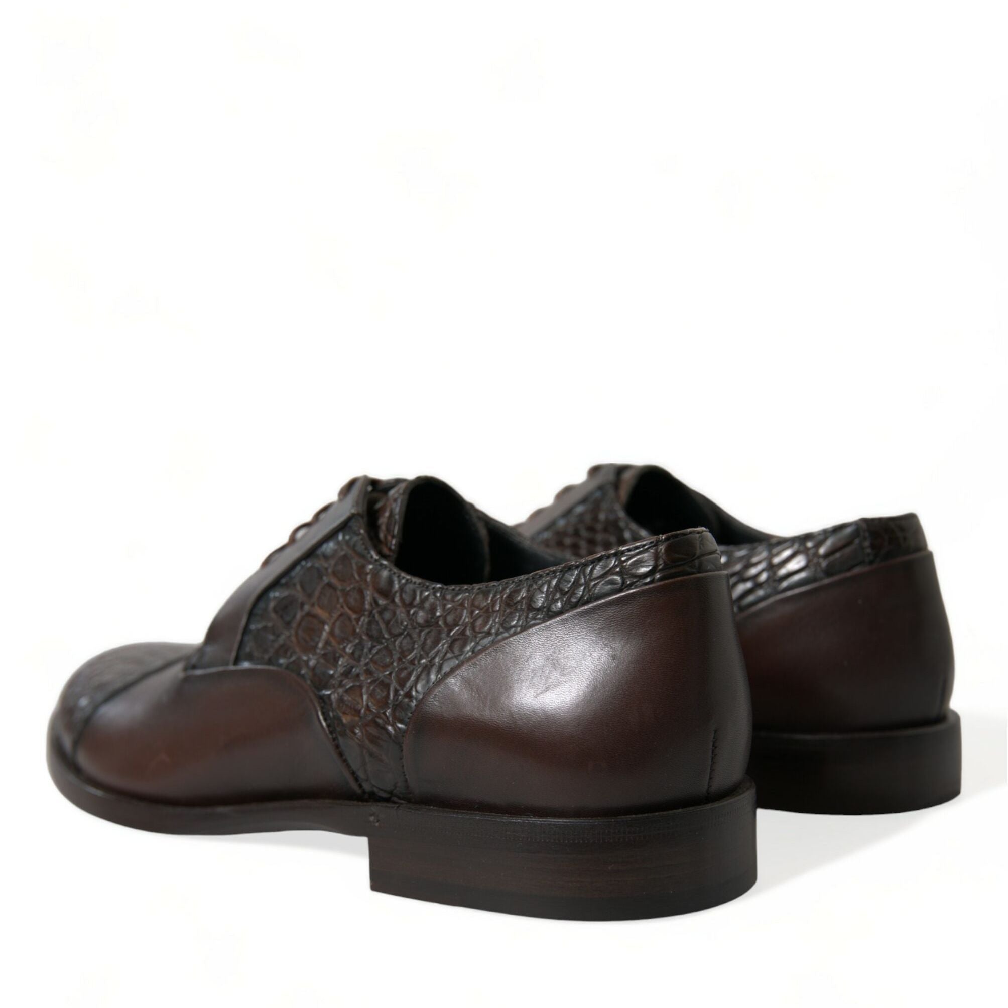 Dolce & Gabbana Brown Exotic Leather Lace Up Oxford Dress Shoes