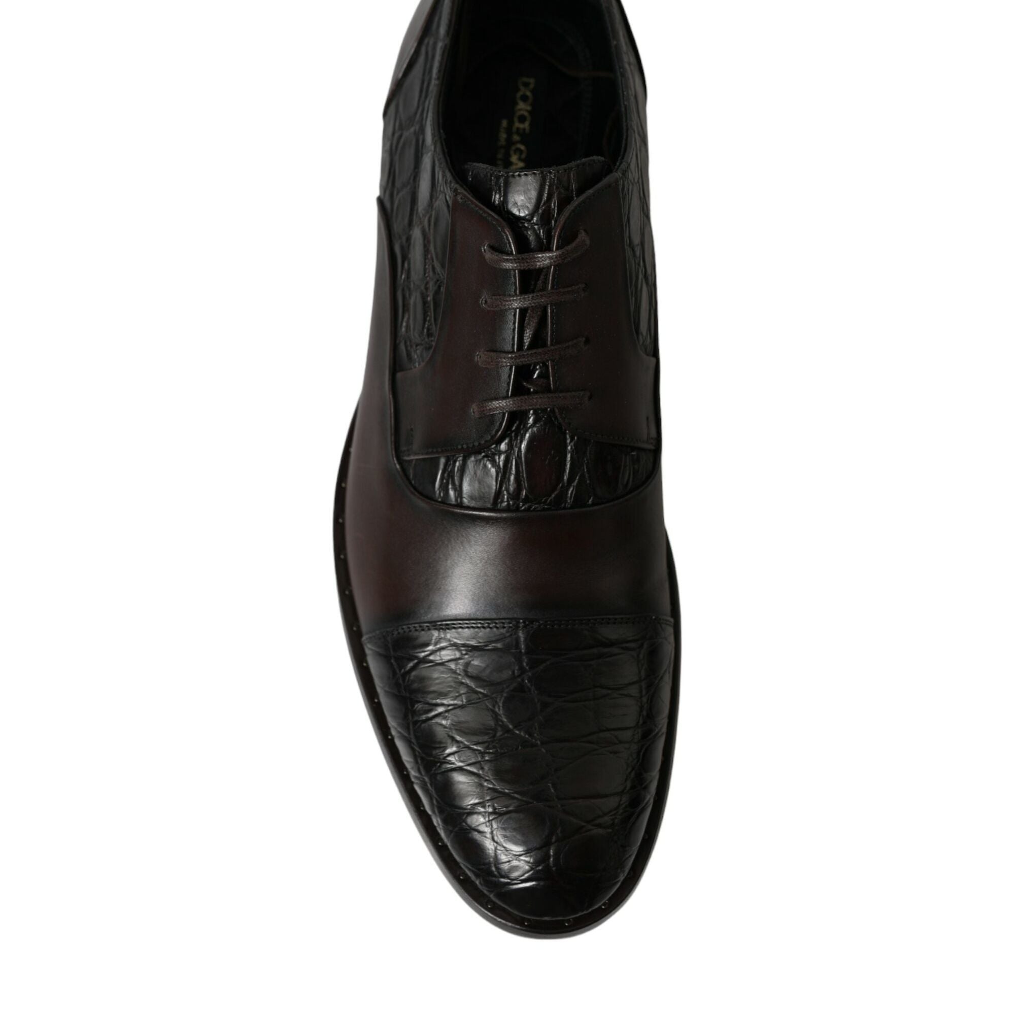 Dolce & Gabbana Brown Exotic Leather Formal Men Dress Shoes